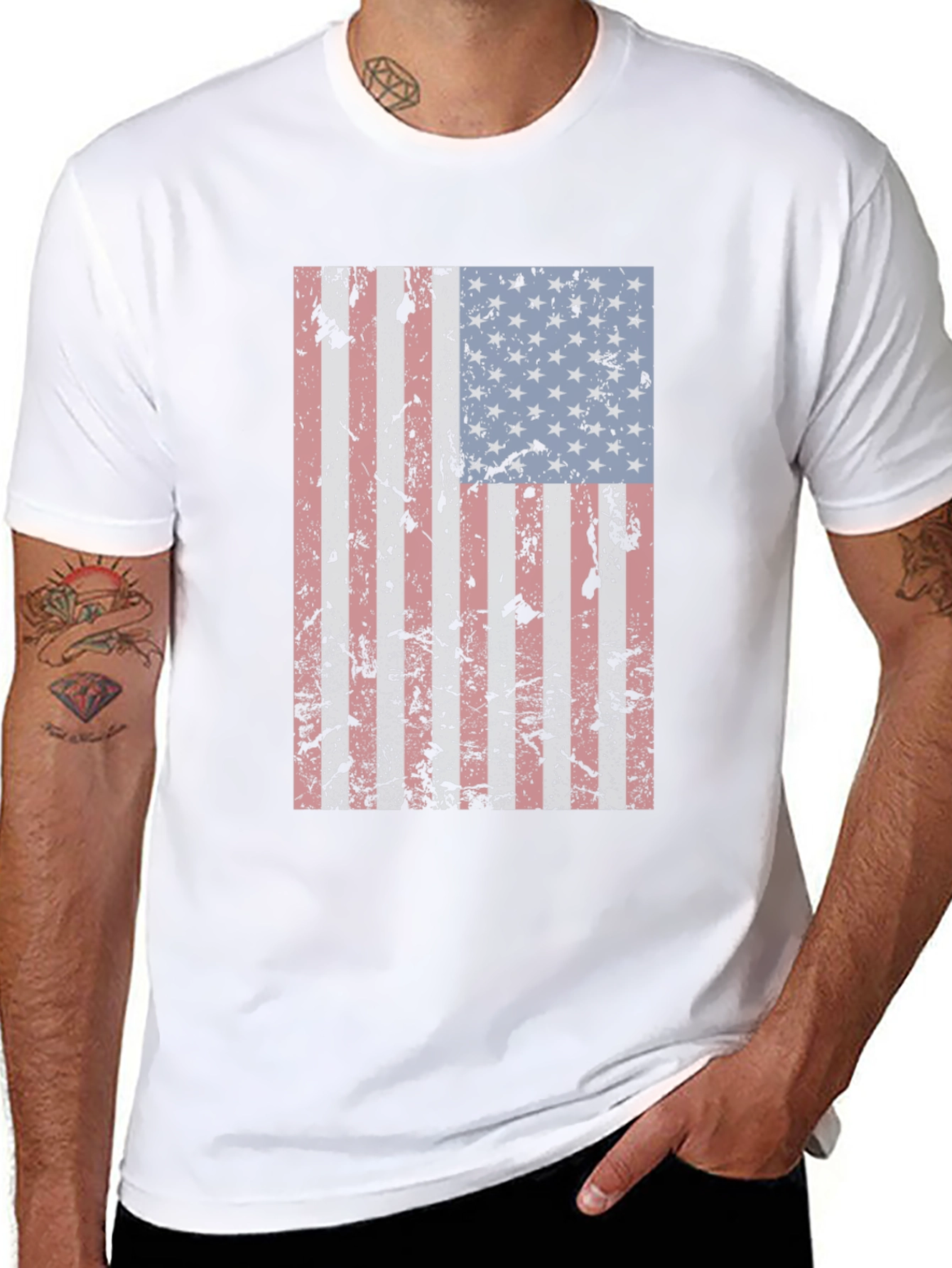 Distressed American Flag Graphic Tee