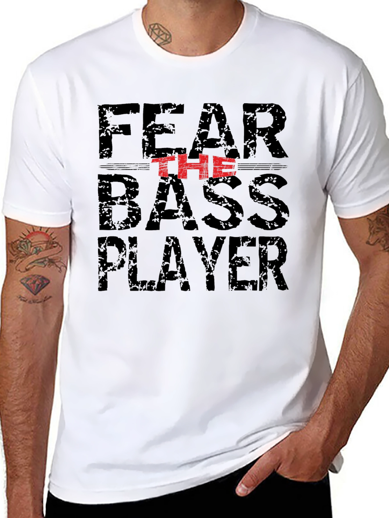 Fear The Bass Player Graphic Tee - Black