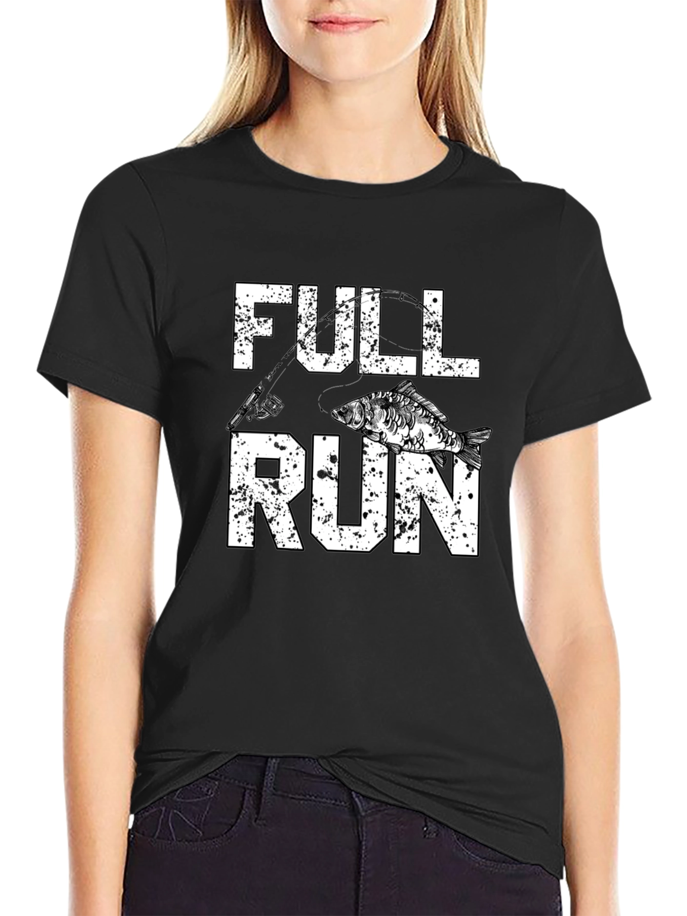 Full Run Fishing Graphic T-Shirt