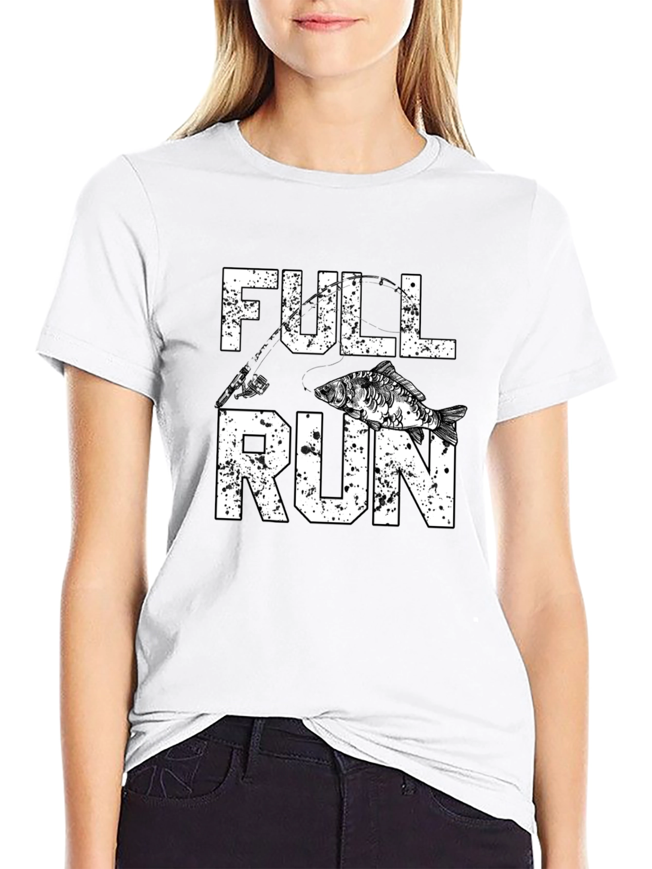 Full Run Fishing Graphic T-Shirt