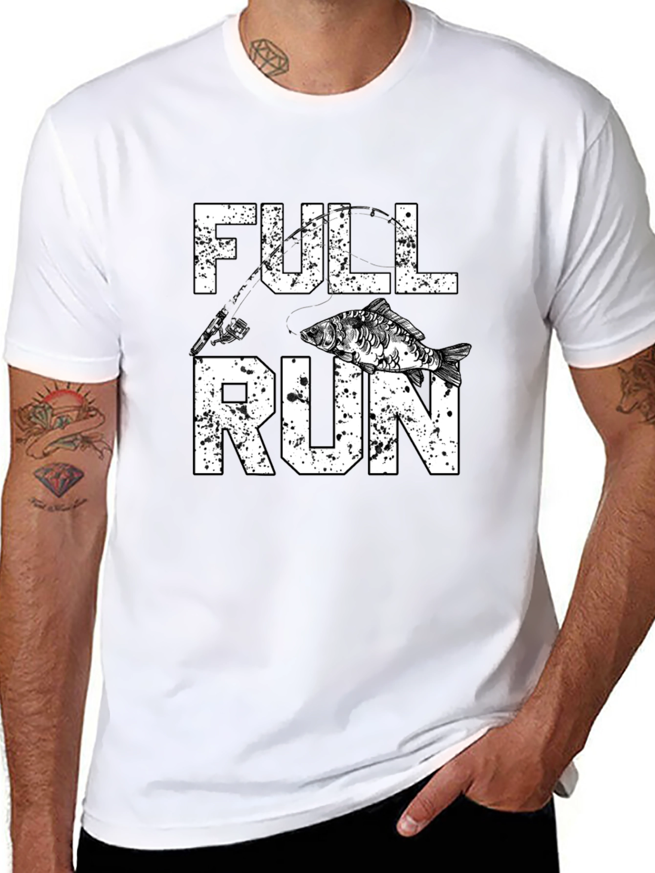 Full Run Fishing Graphic T-Shirt