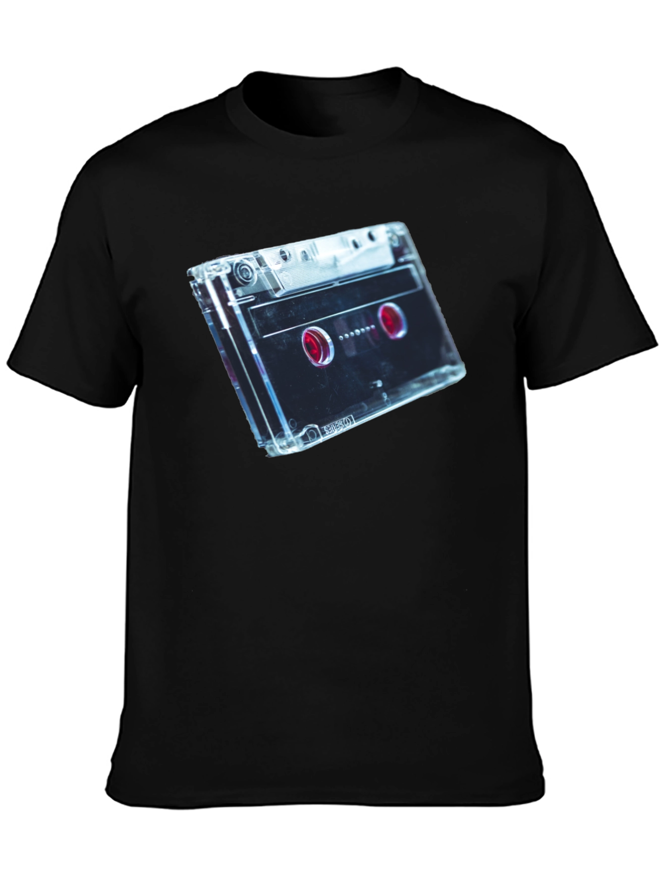 Retro Cassette Tape Graphic Tee - Black