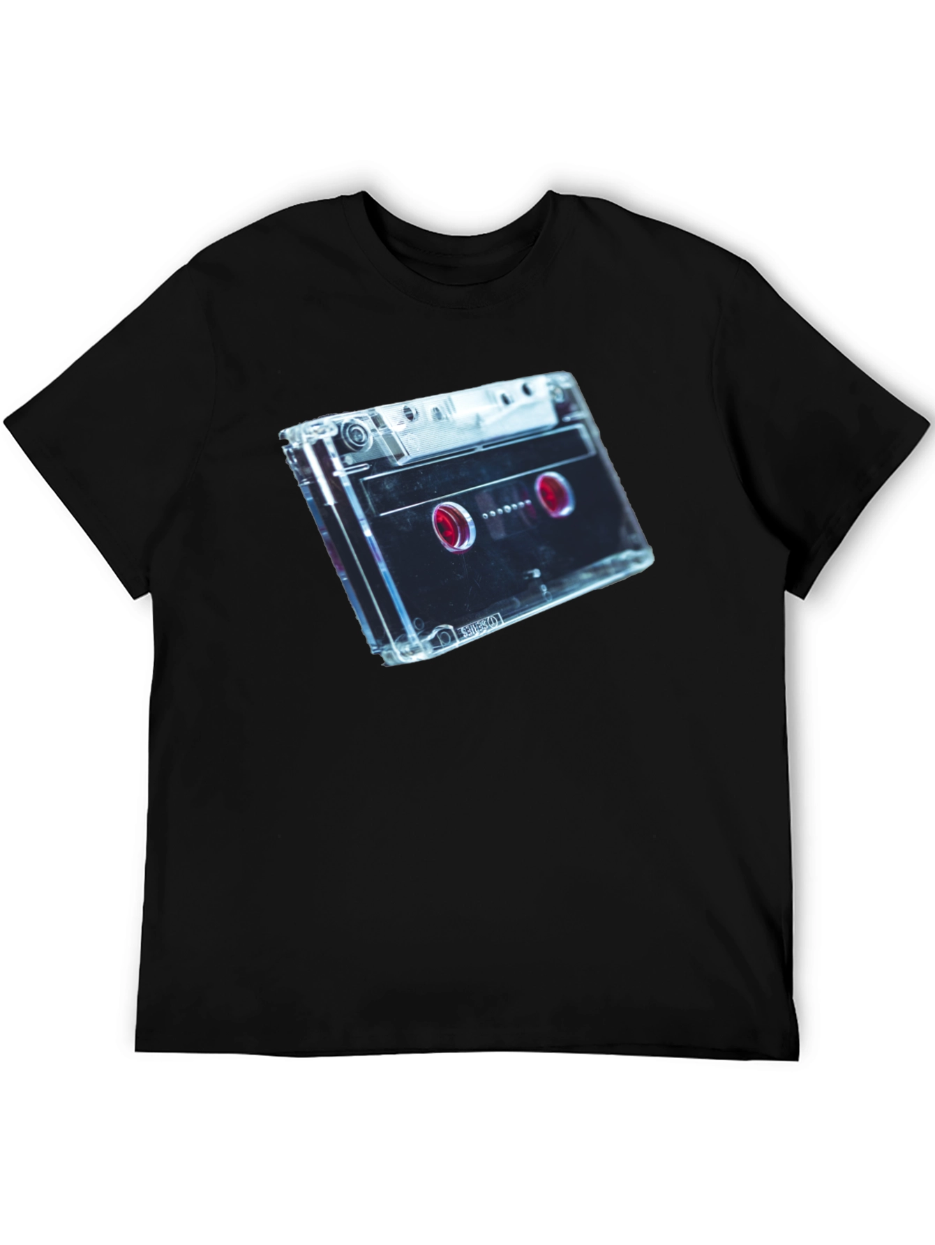 Retro Cassette Tape Graphic Tee - Black