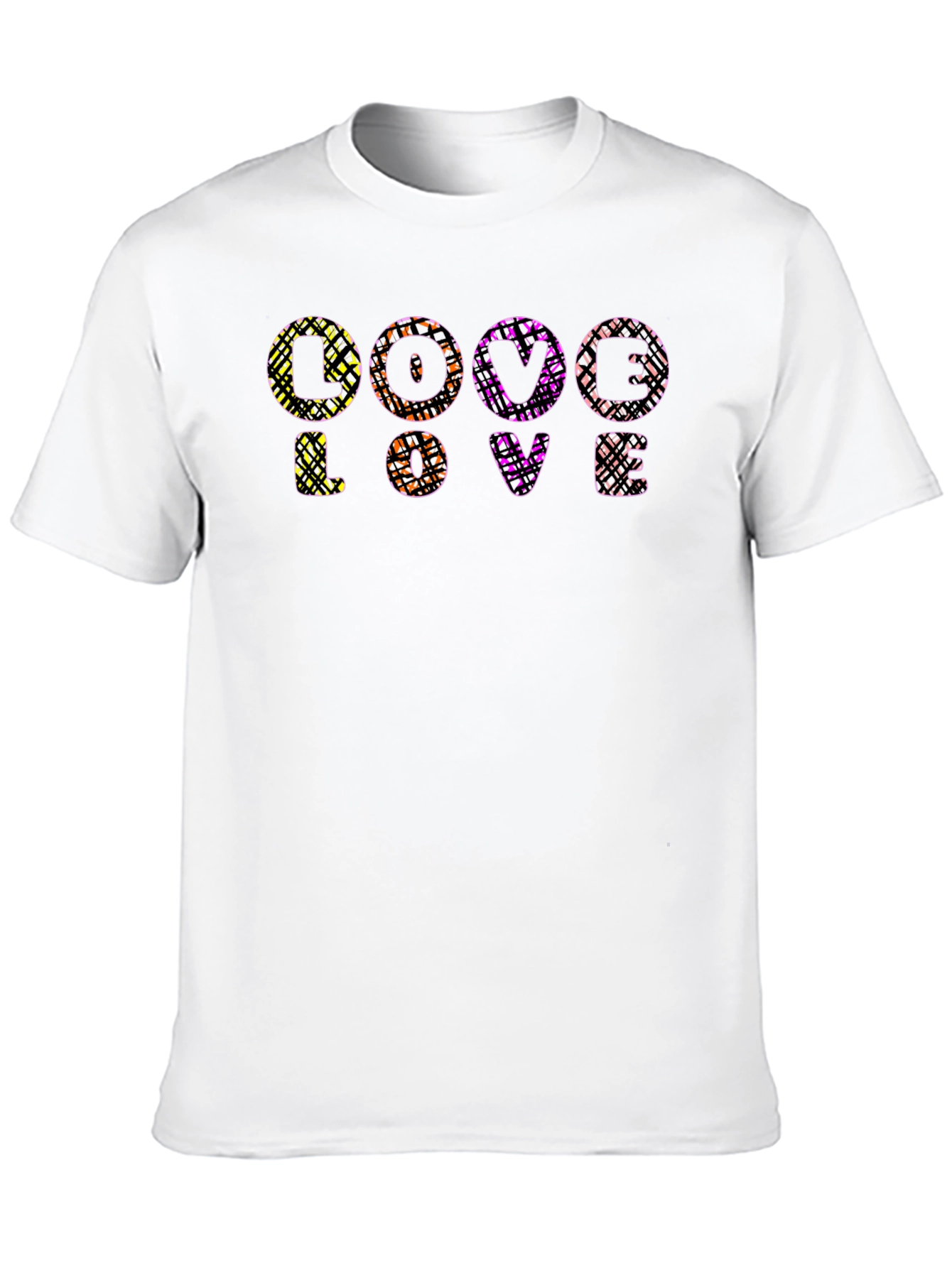Abstract LOVE Graphic Print Black T-Shirt