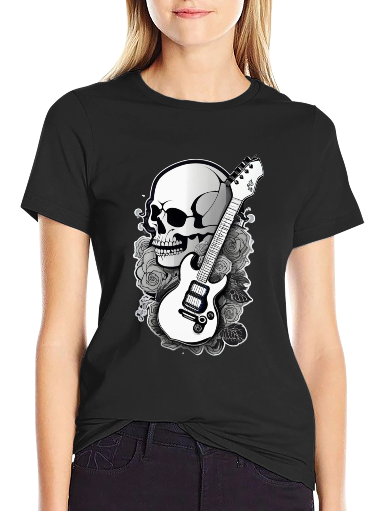 Skull Guitar Graphic T-Shirt