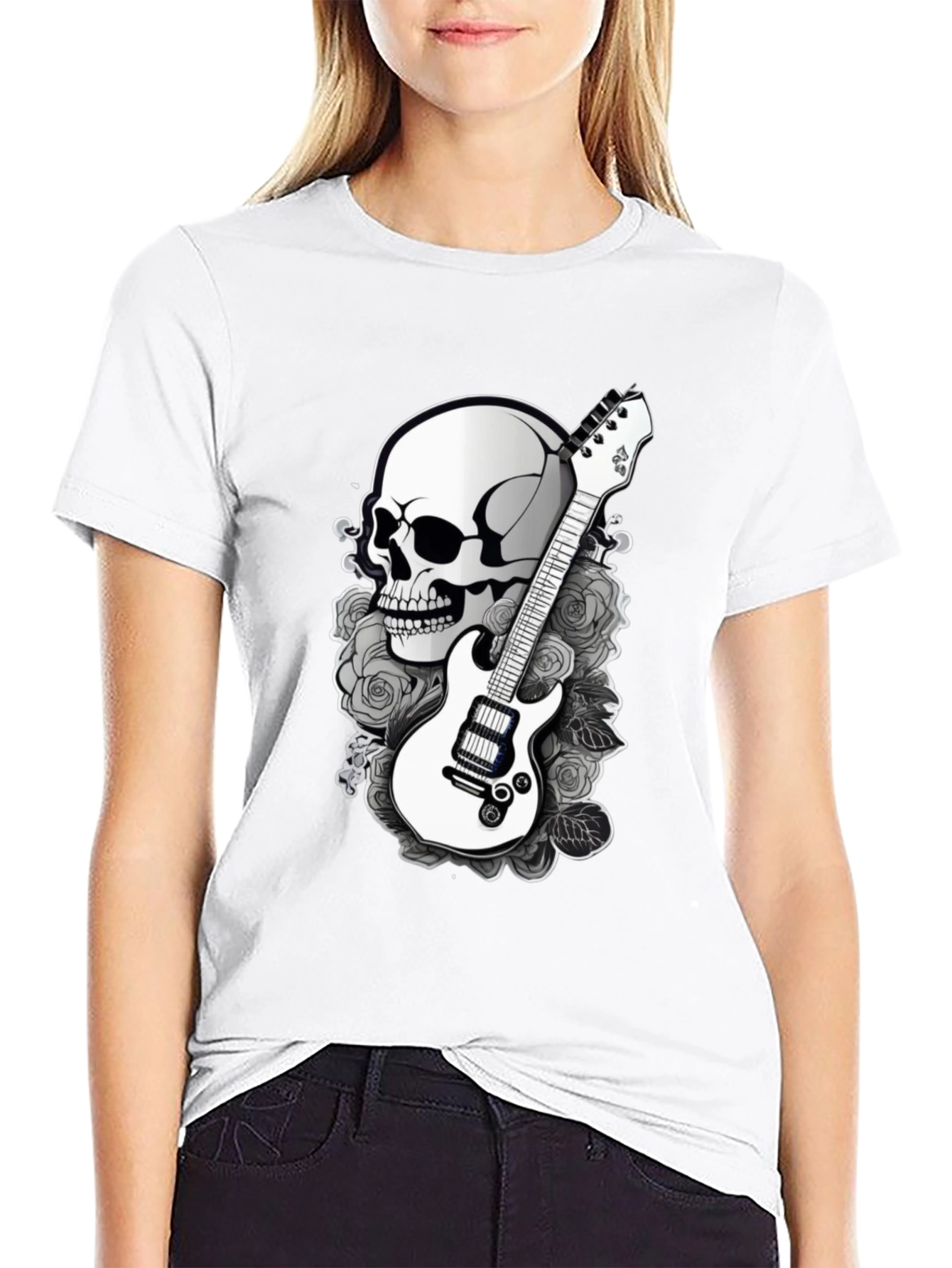 Skull Guitar Graphic T-Shirt