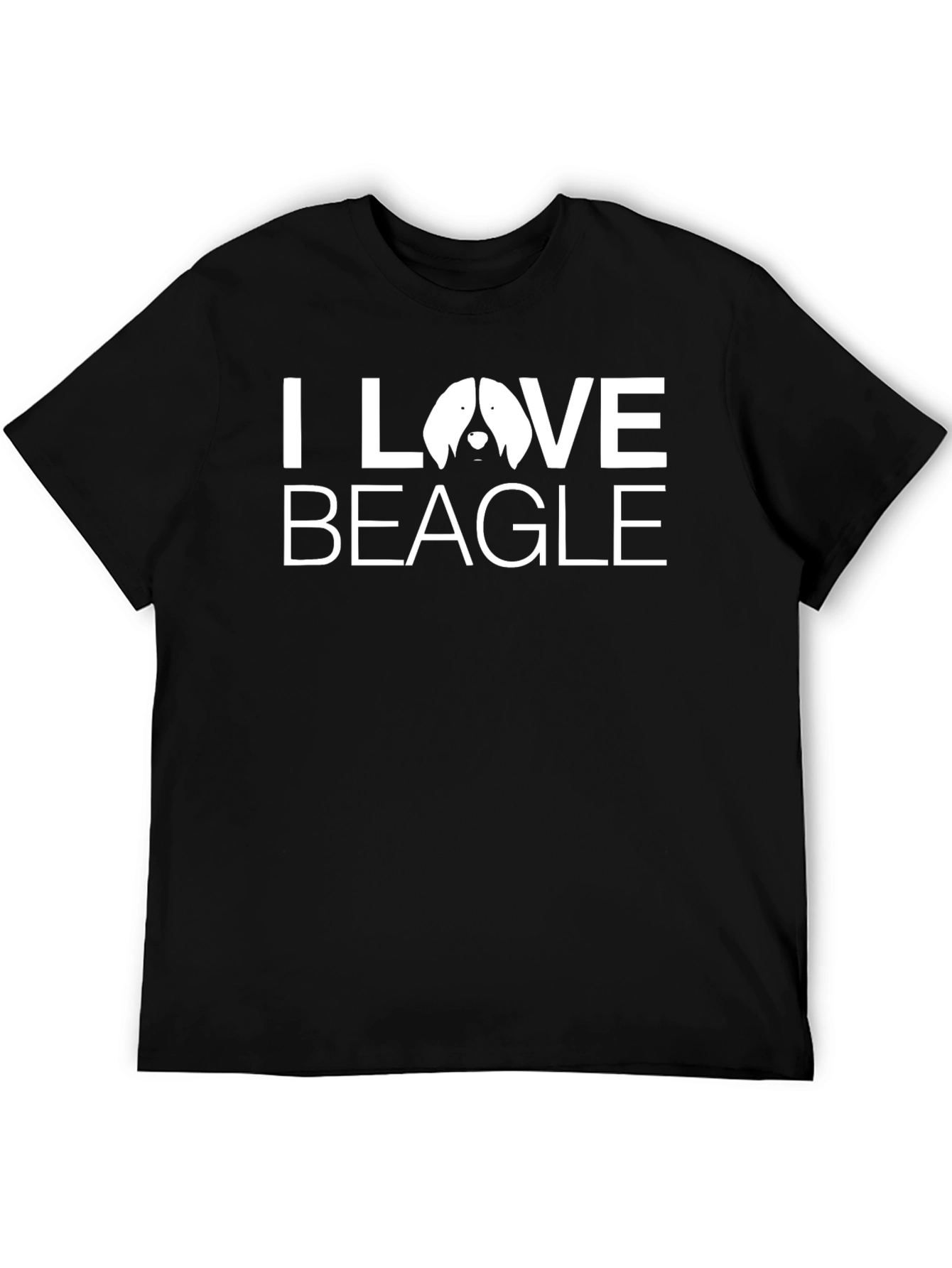 I Love Beagle Graphic T-Shirt - Black