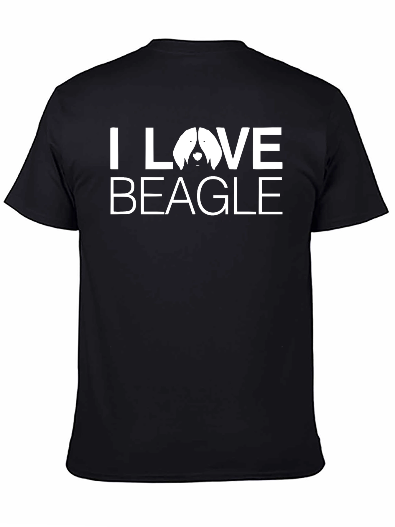 I Love Beagle Graphic T-Shirt - Black