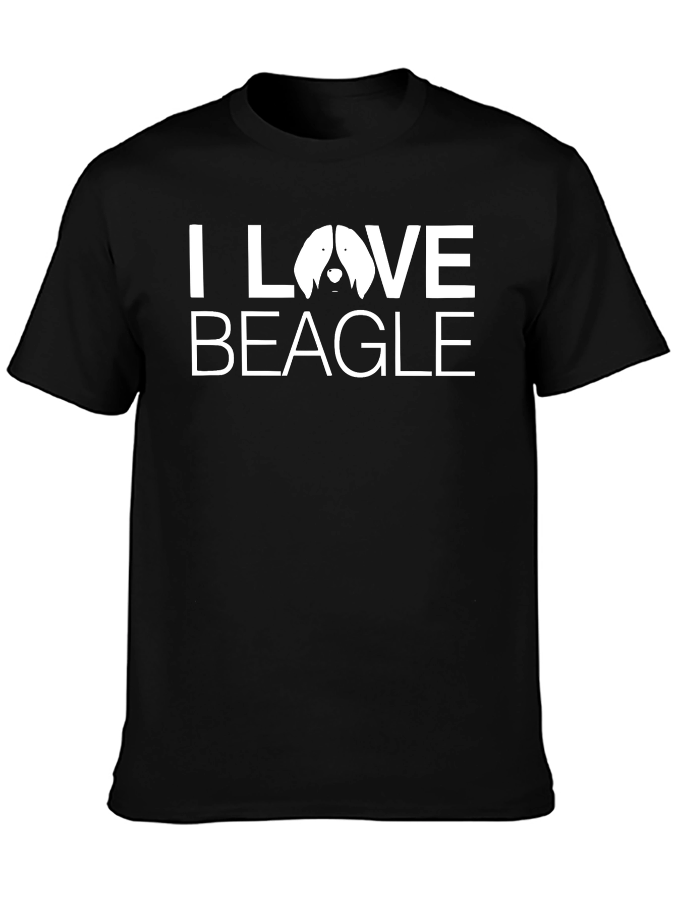 I Love Beagle Graphic T-Shirt - Black