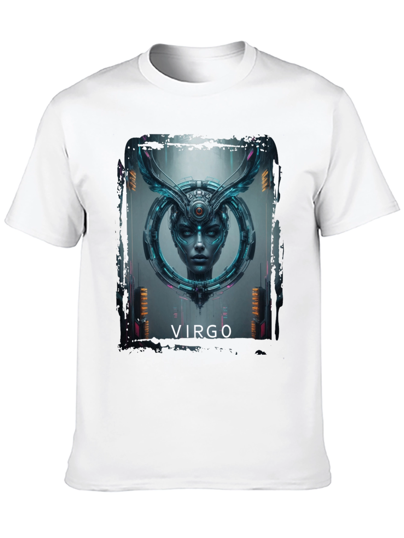 Virgo Zodiac Graphic Print Black T-Shirt