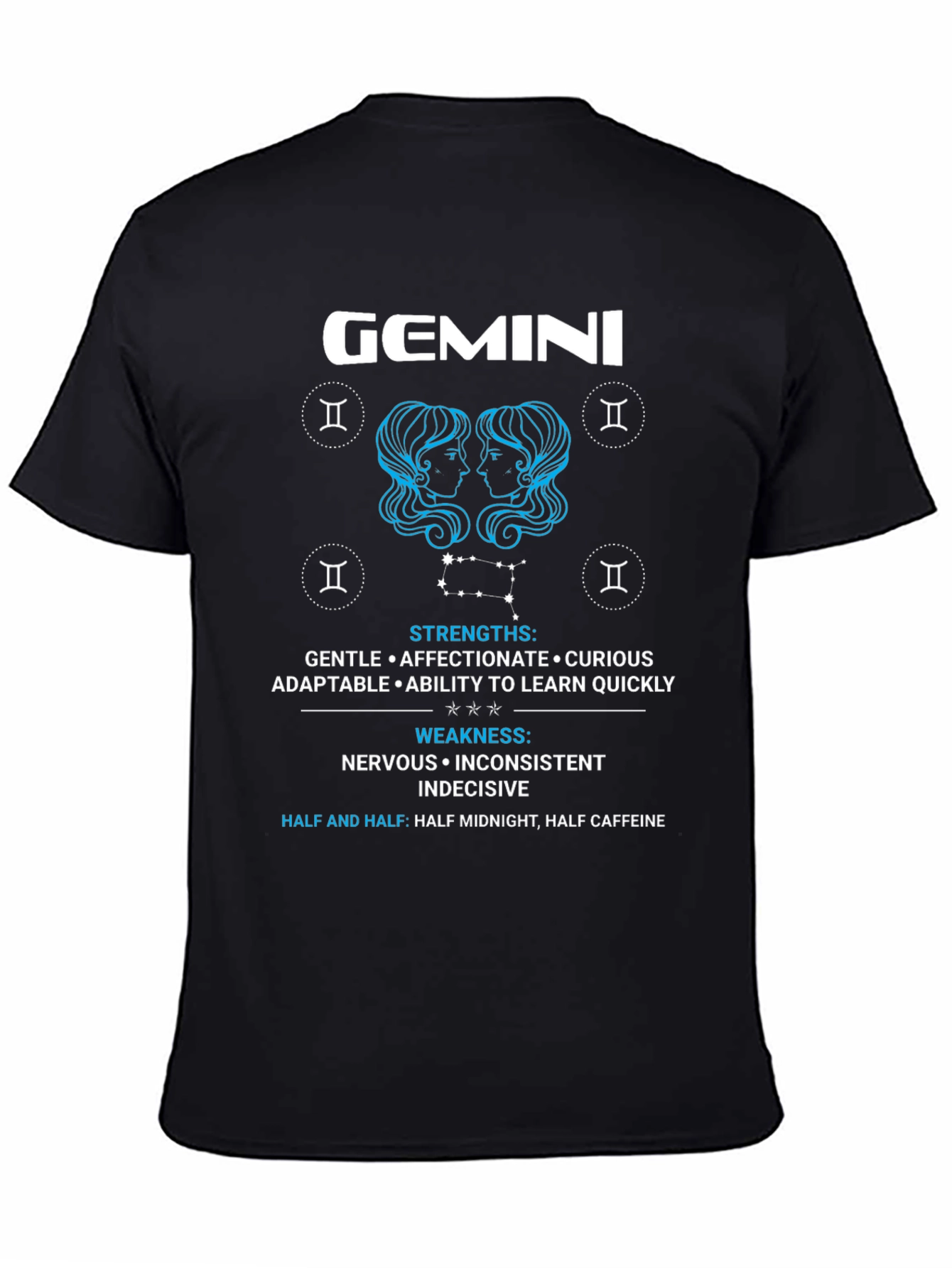 Gemini Zodiac T-Shirt - Strengths & Weaknesses