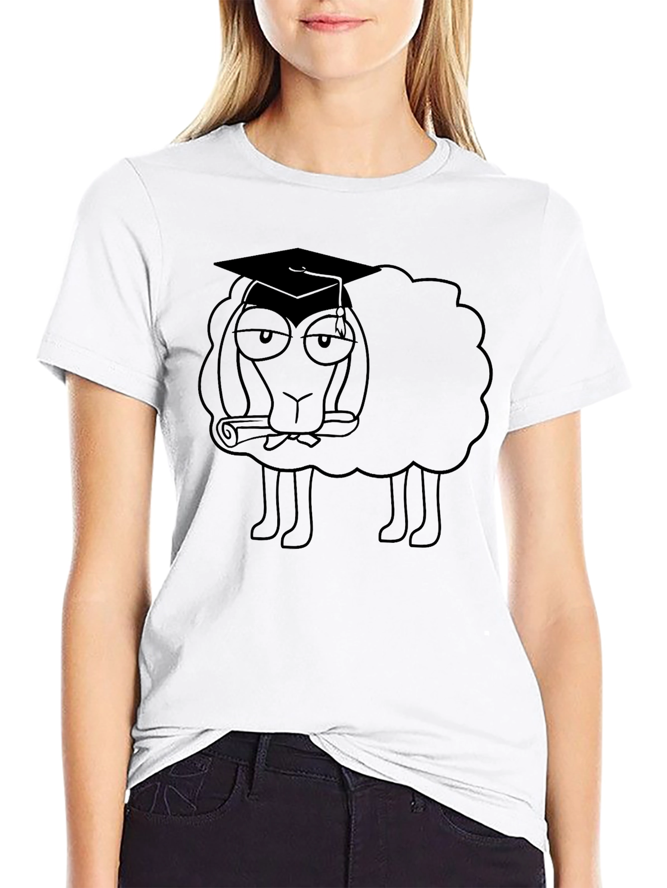 Graduation Sheep Black T-Shirt