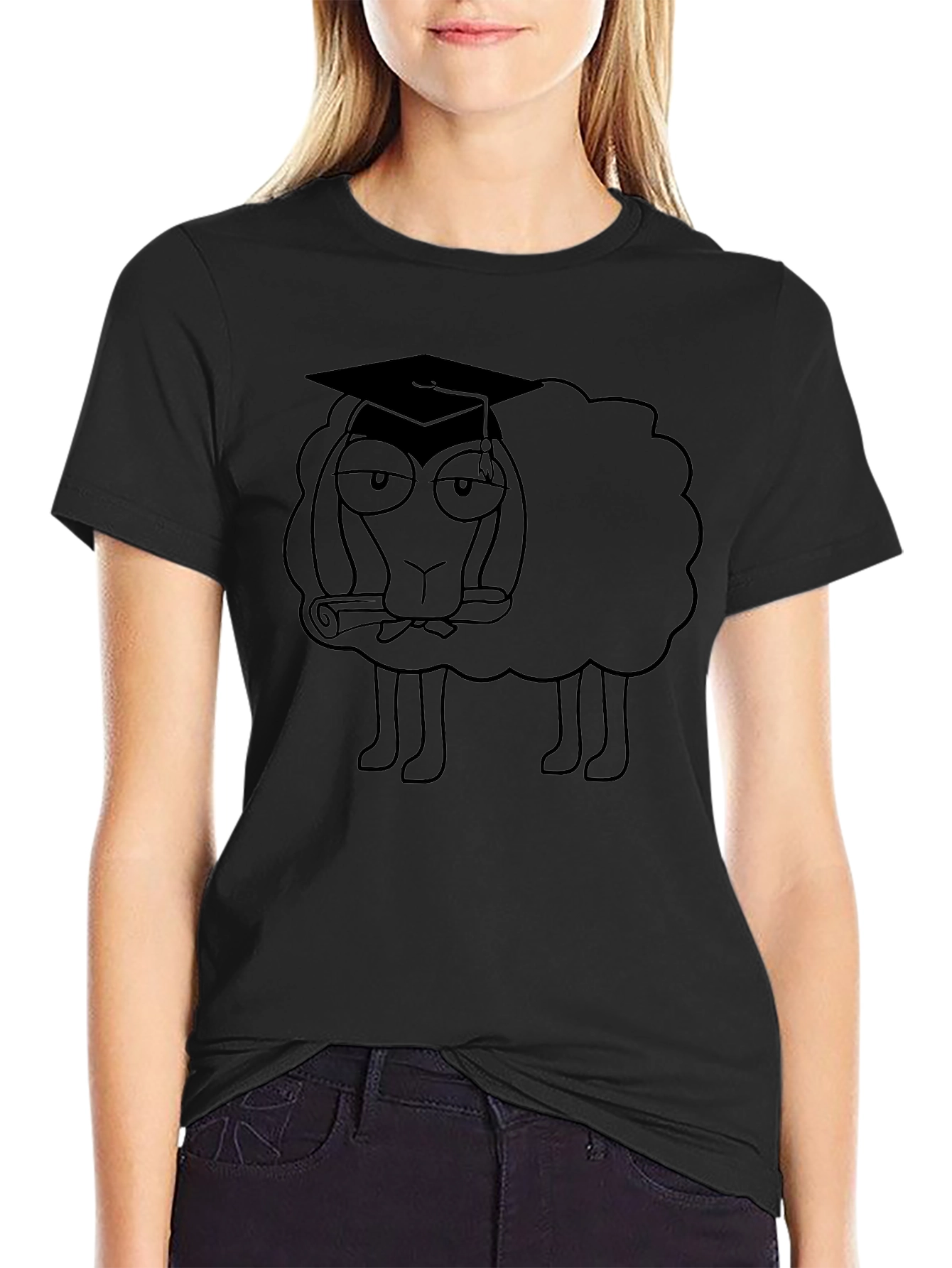 Graduation Sheep Black T-Shirt