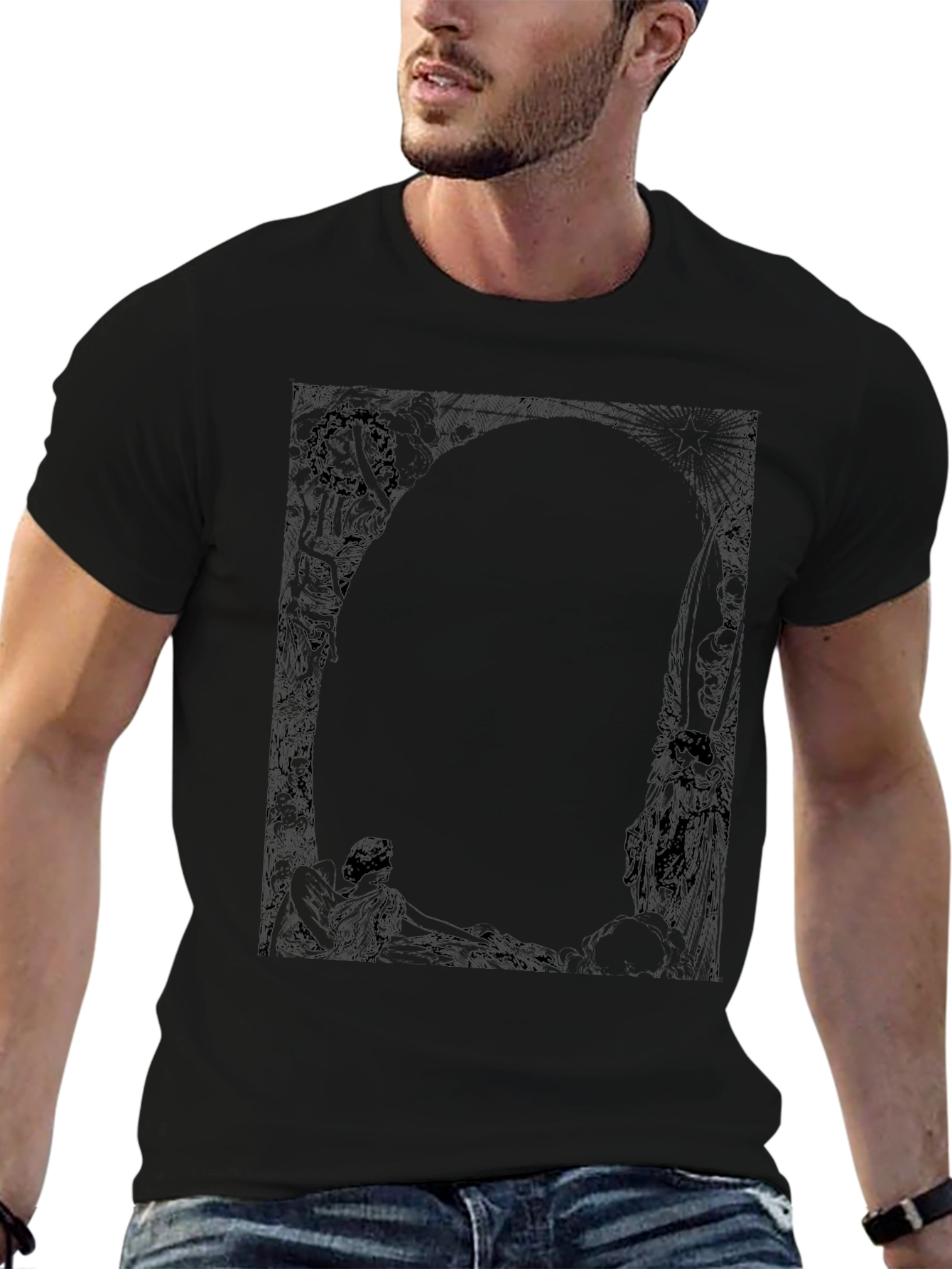 Graphic Print Black T-Shirt
