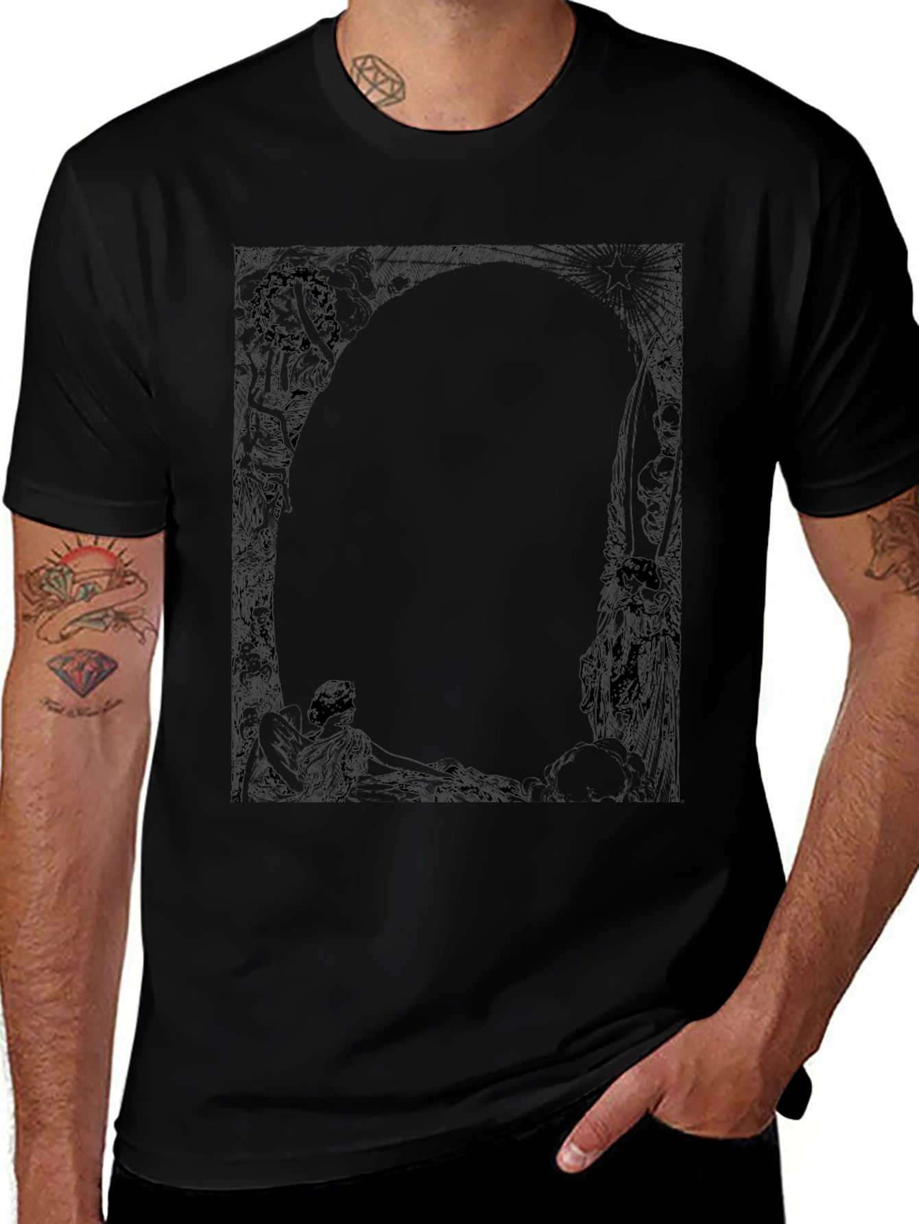 Graphic Print Black T-Shirt