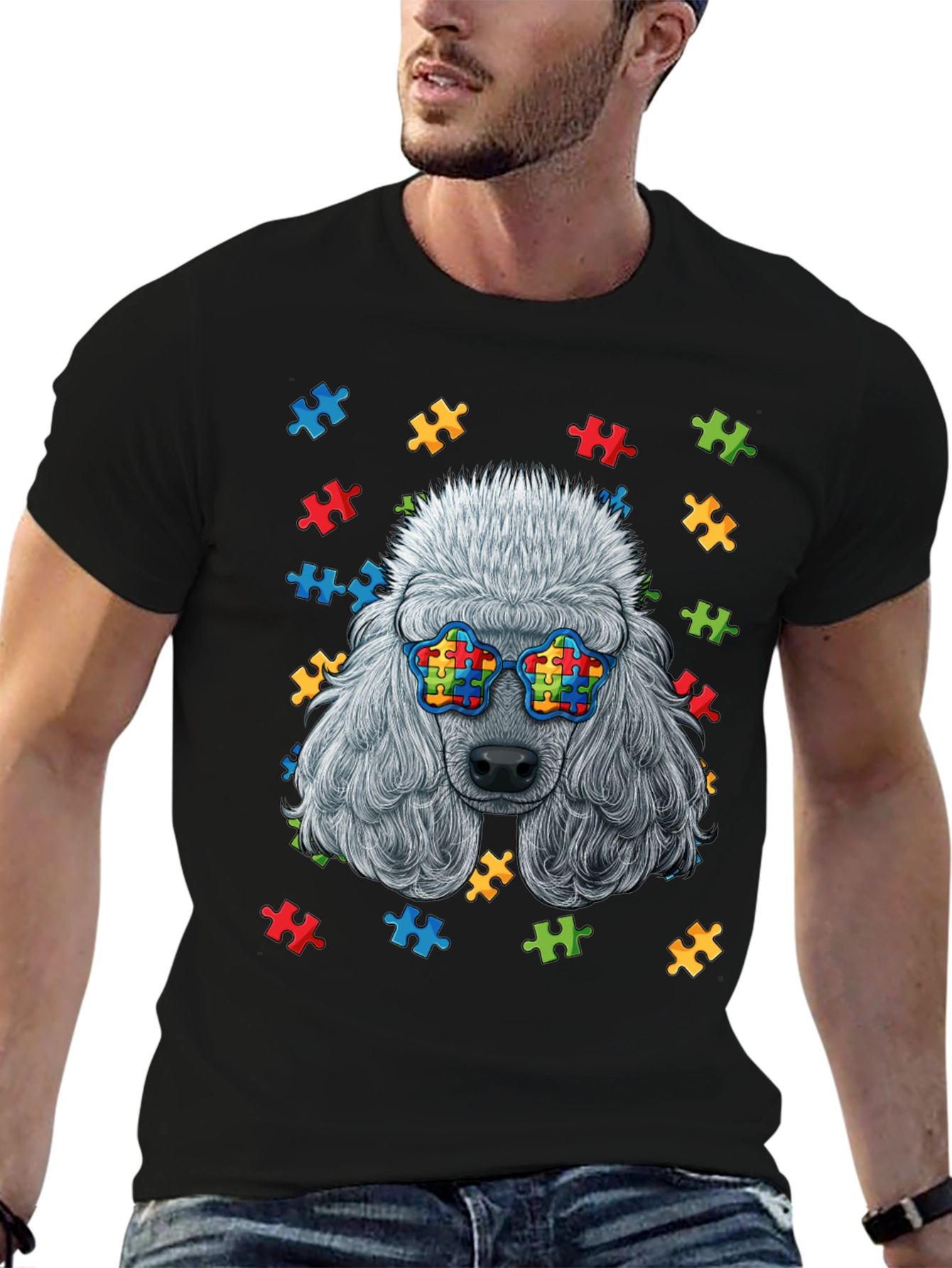 Autism Awareness Poodle T-Shirt