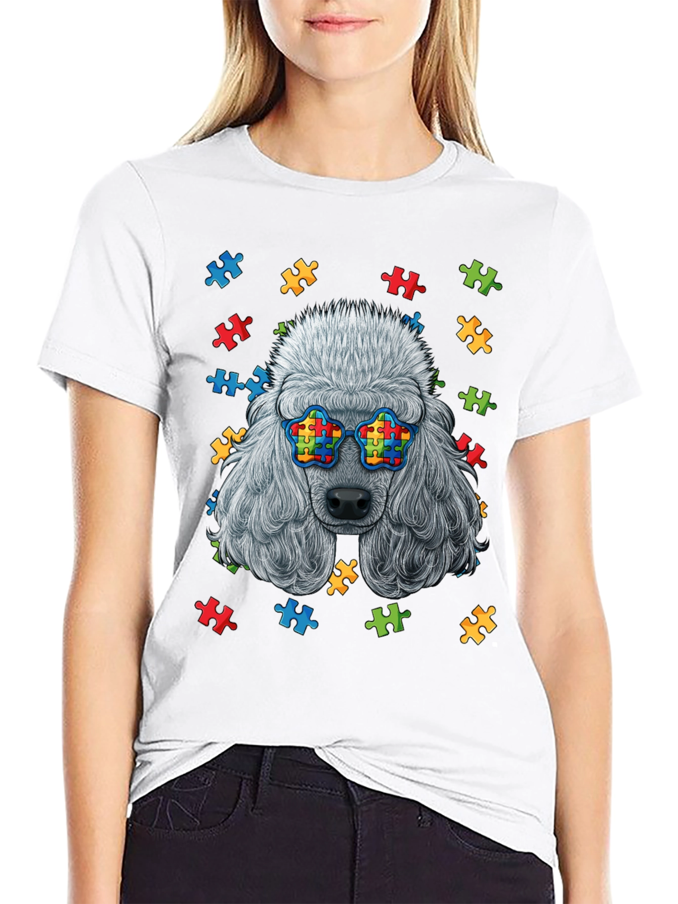 Autism Awareness Poodle T-Shirt