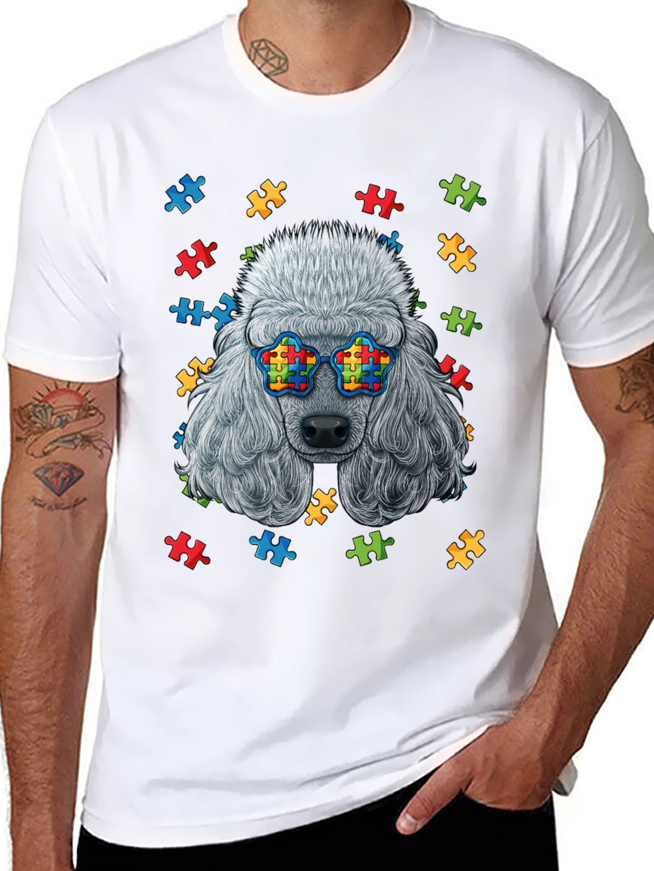 Autism Awareness Poodle T-Shirt