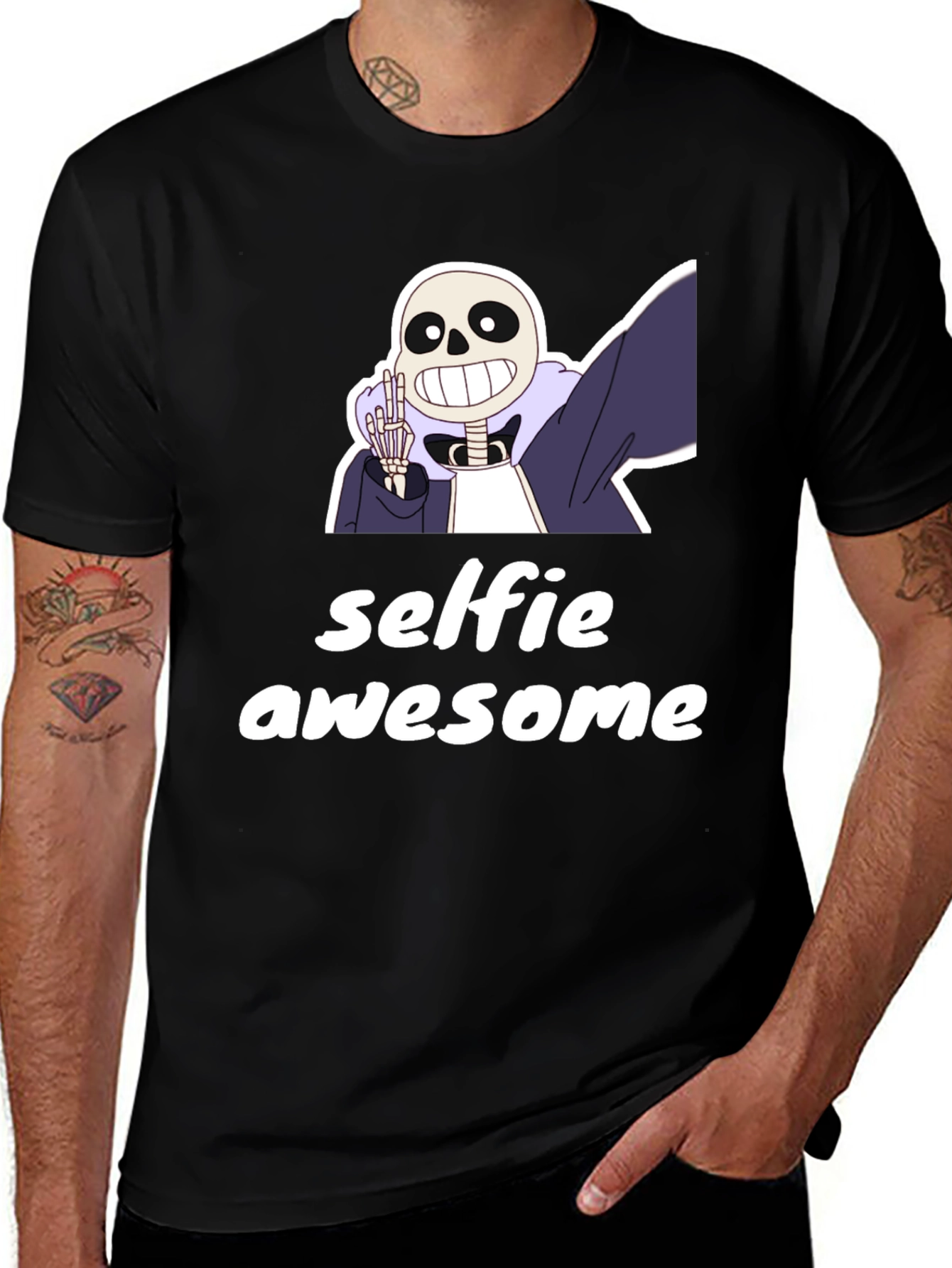 Selfie Awesome Cartoon Character T-Shirt