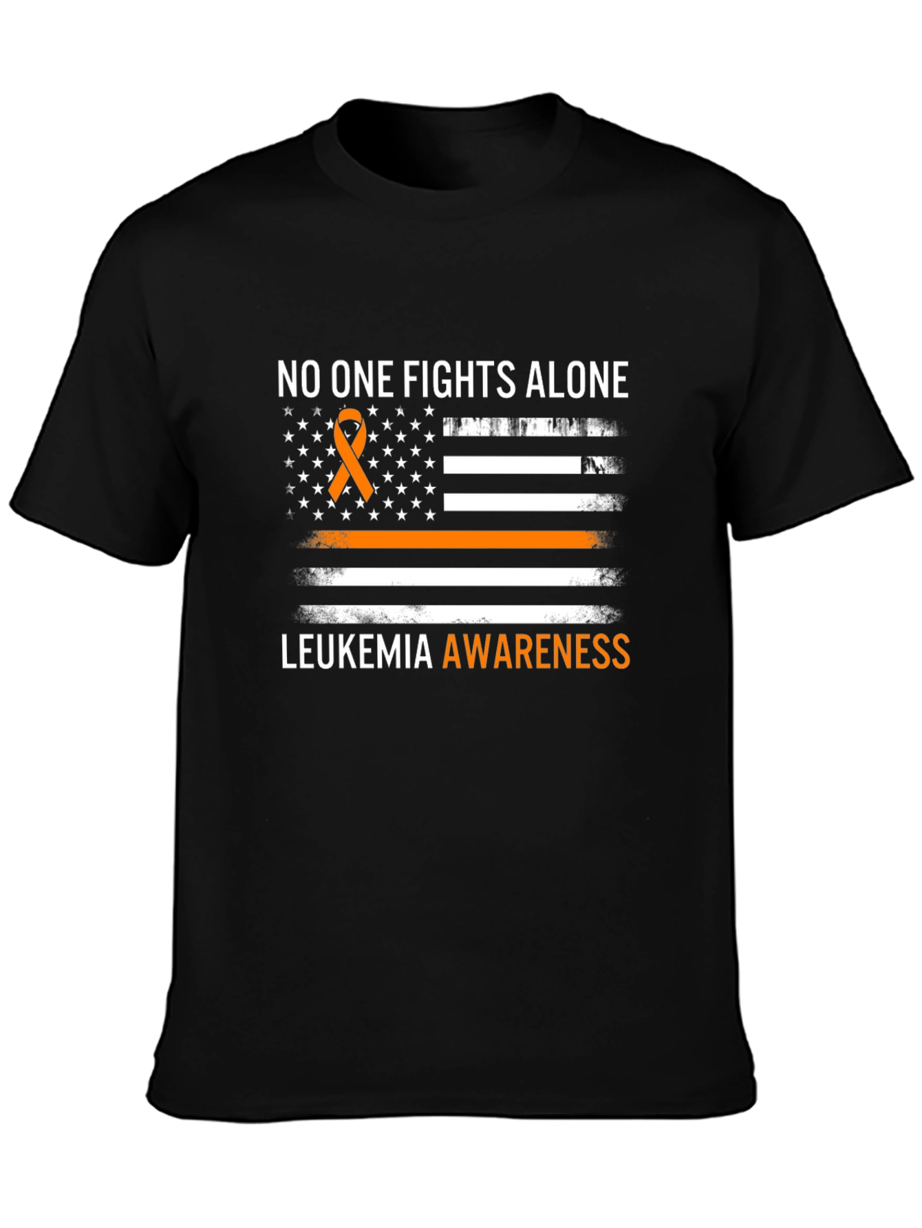 Leukemia Awareness T-Shirt No One Fights Alone Ribbon Tee