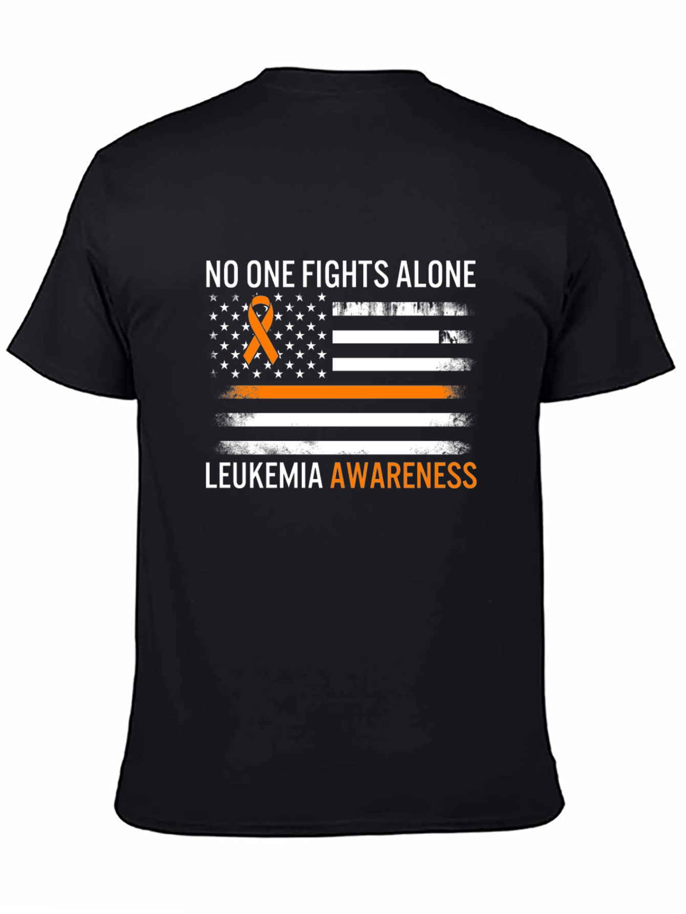 Leukemia Awareness T-Shirt No One Fights Alone Ribbon Tee