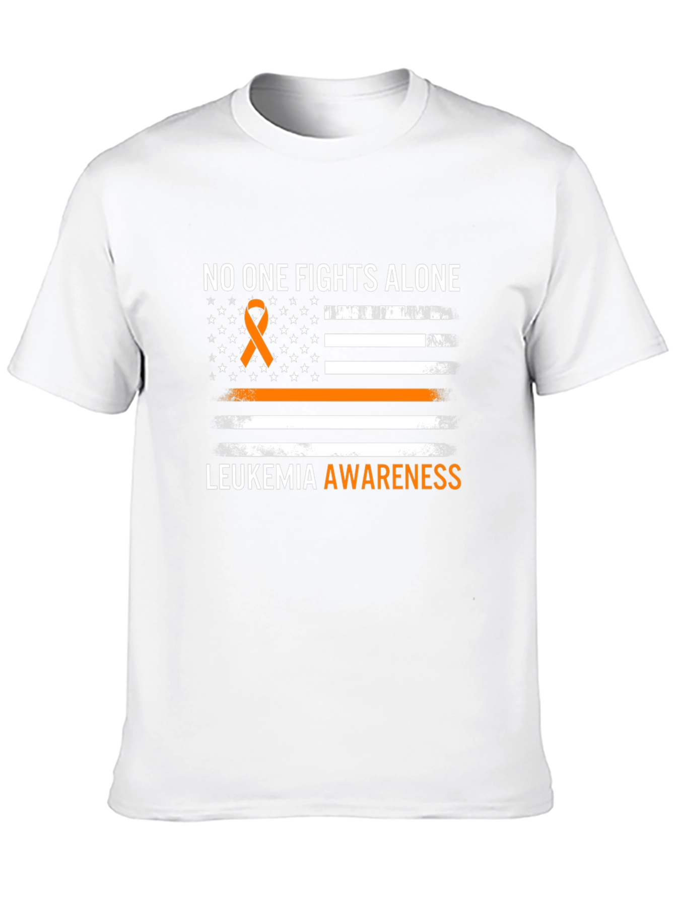 Leukemia Awareness T-Shirt No One Fights Alone Ribbon Tee