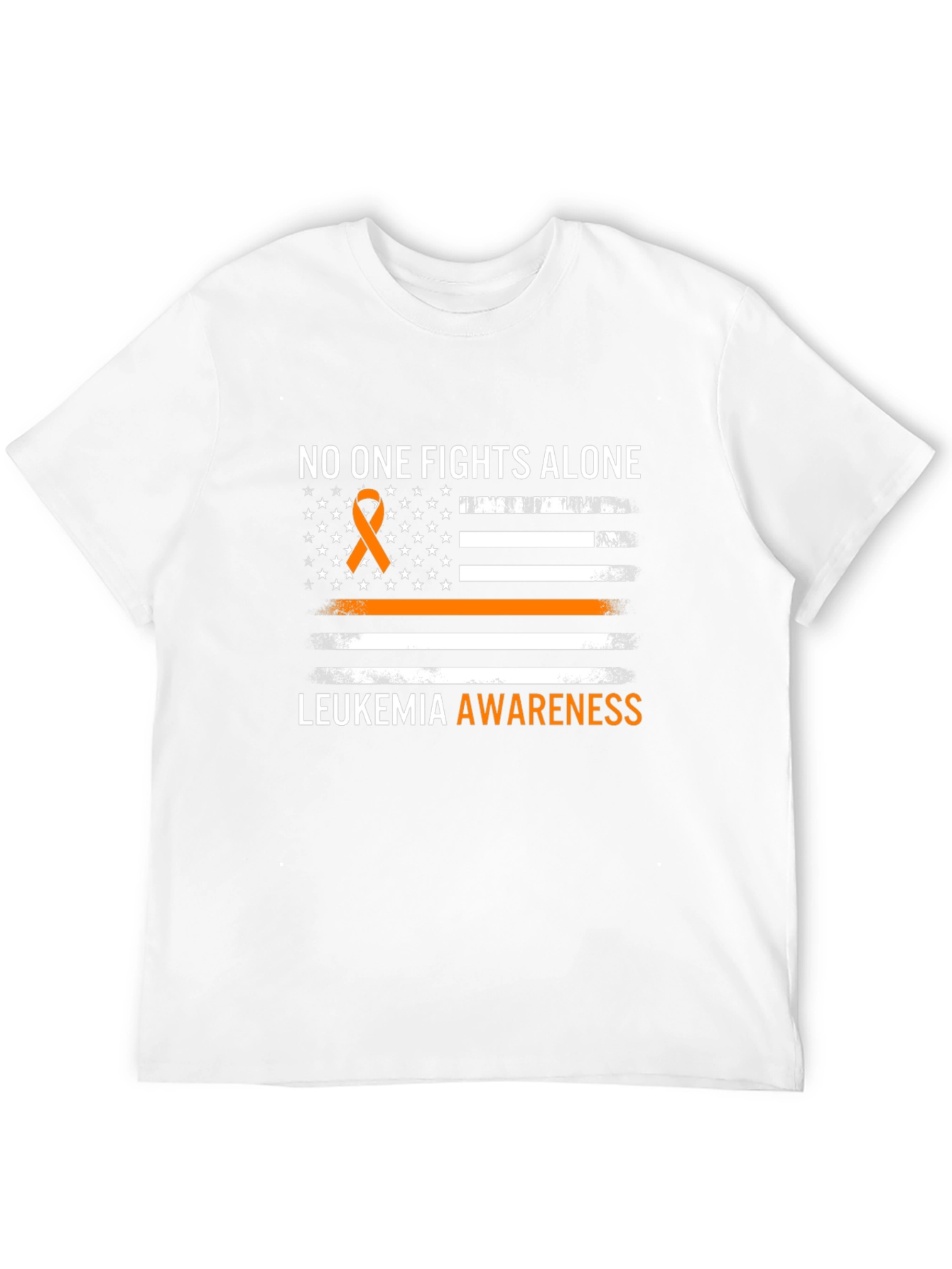 Leukemia Awareness T-Shirt No One Fights Alone Ribbon Tee