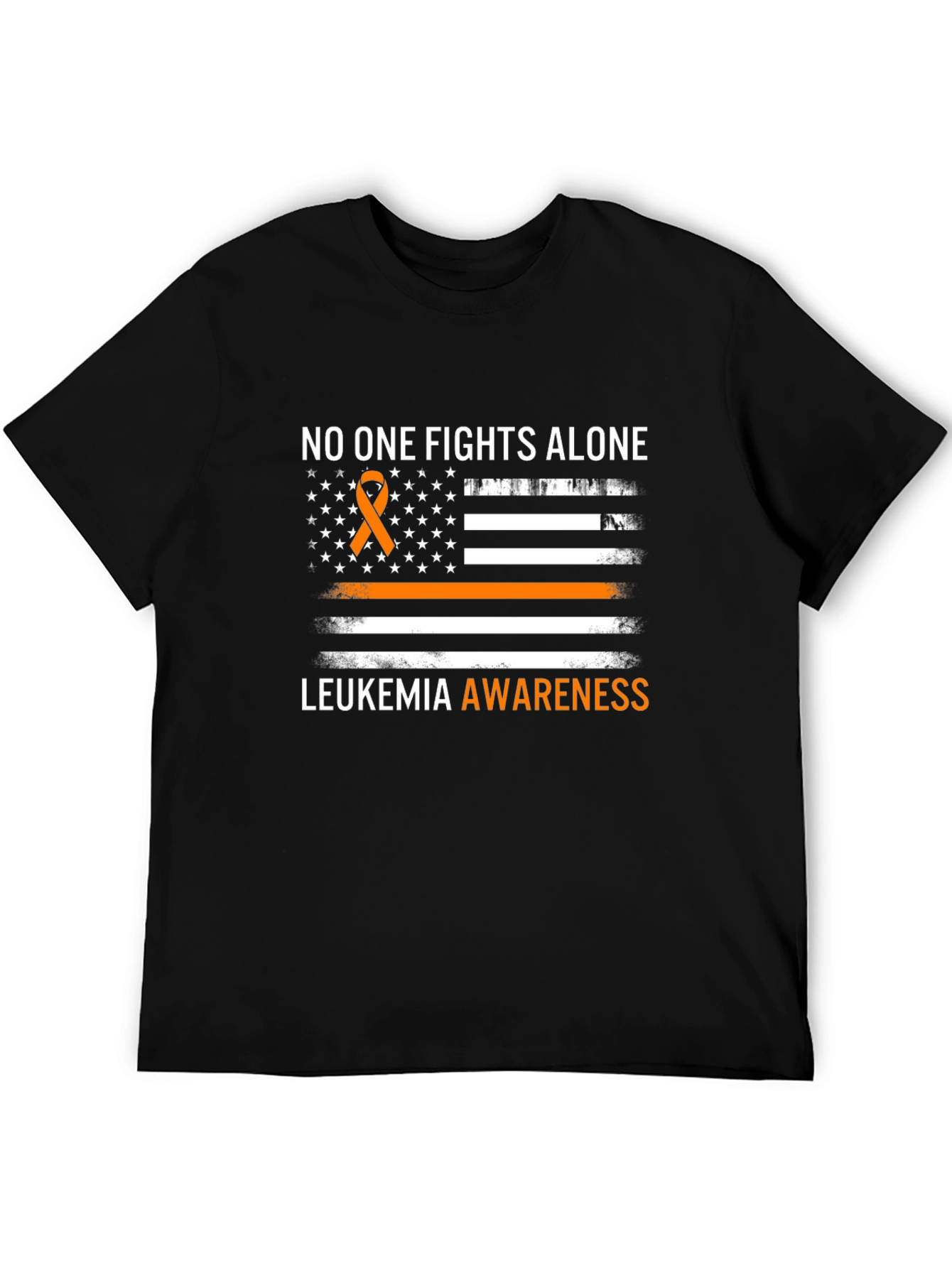 Leukemia Awareness T-Shirt No One Fights Alone Ribbon Tee