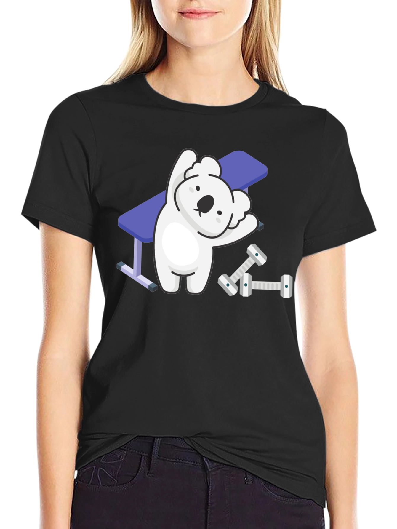Funny Koala Gym Workout Black T-Shirt