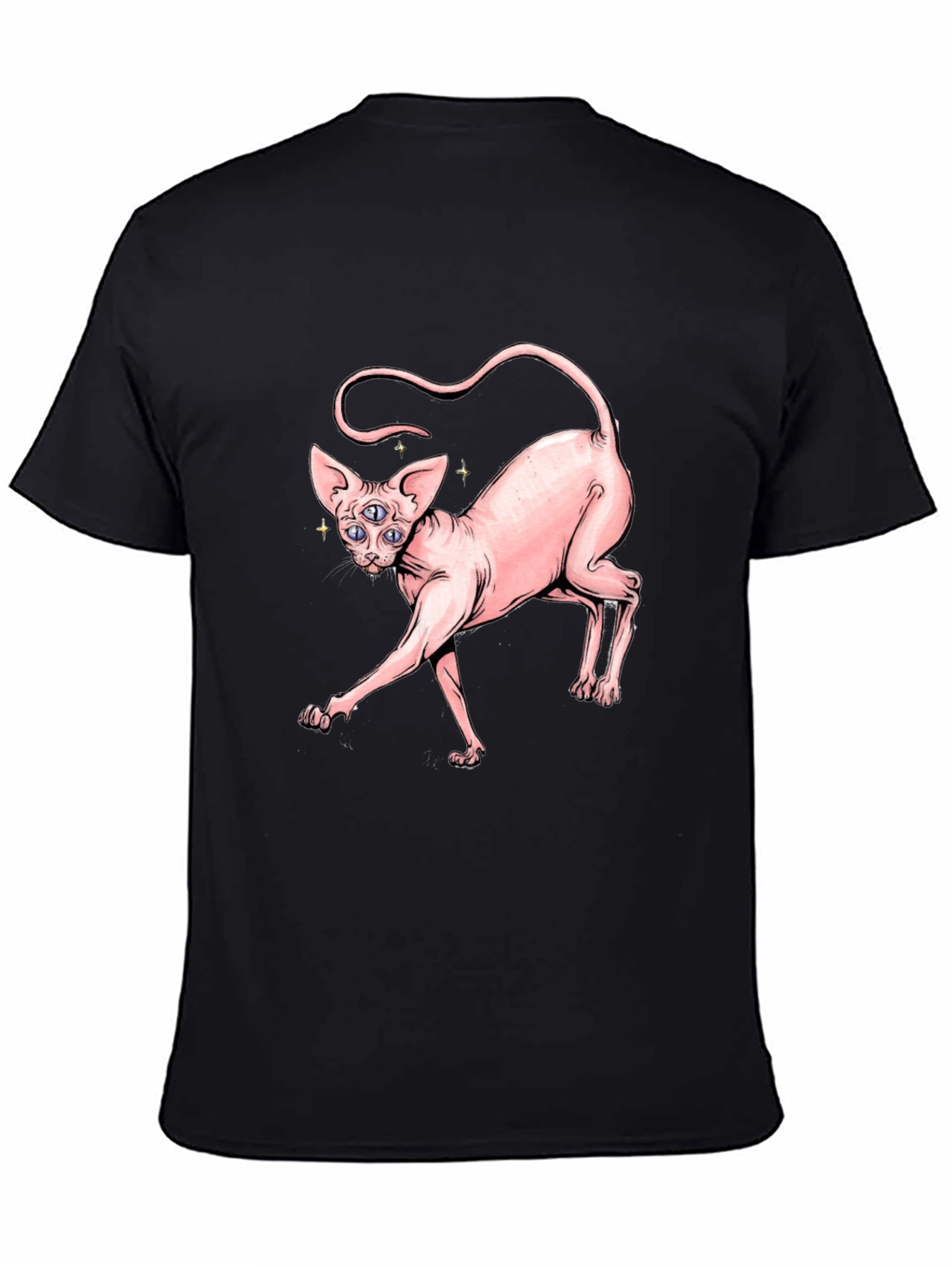 Sphynx Cat Three-Eyed Graphic T-Shirt