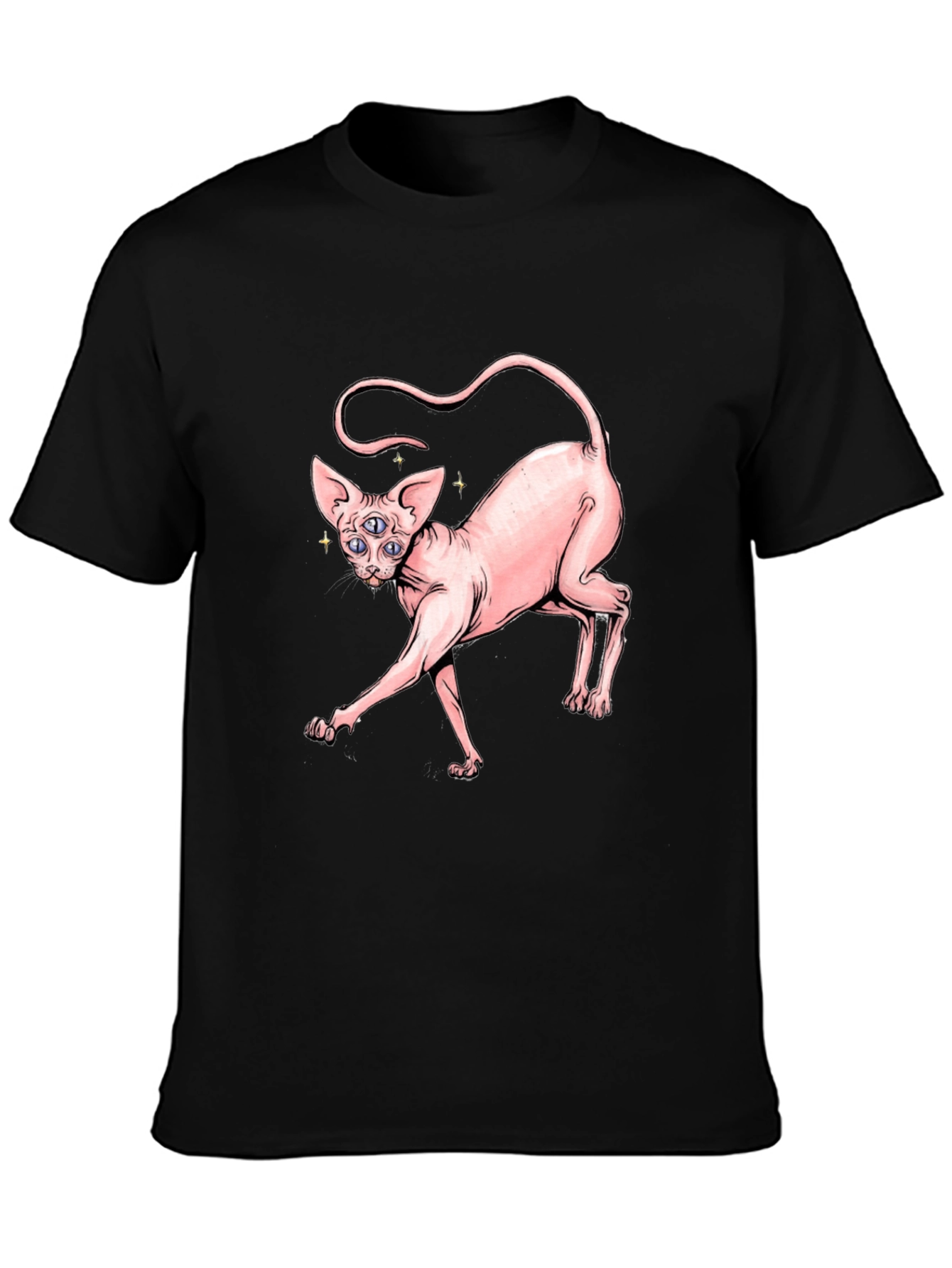 Sphynx Cat Three-Eyed Graphic T-Shirt