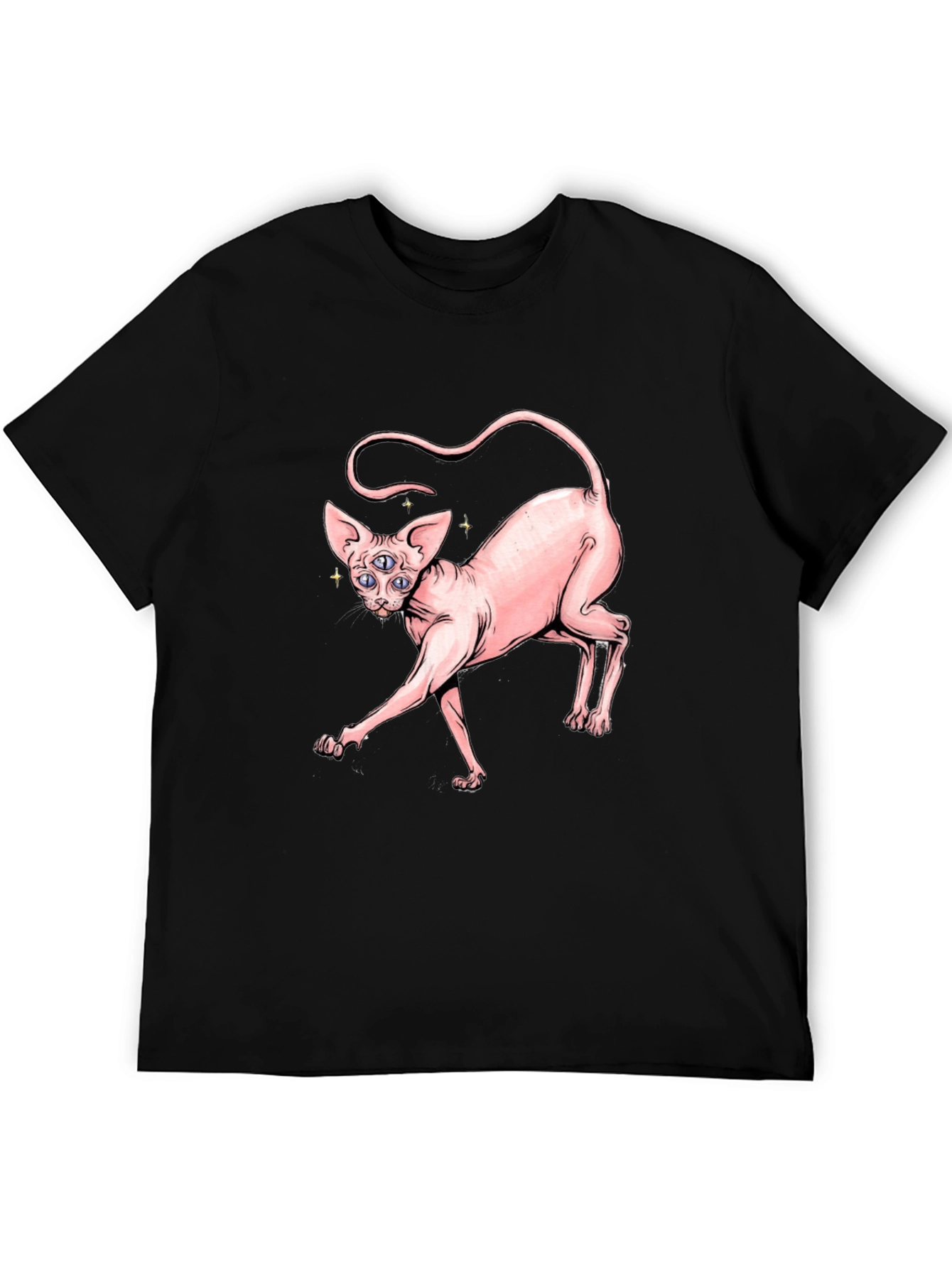 Sphynx Cat Three-Eyed Graphic T-Shirt