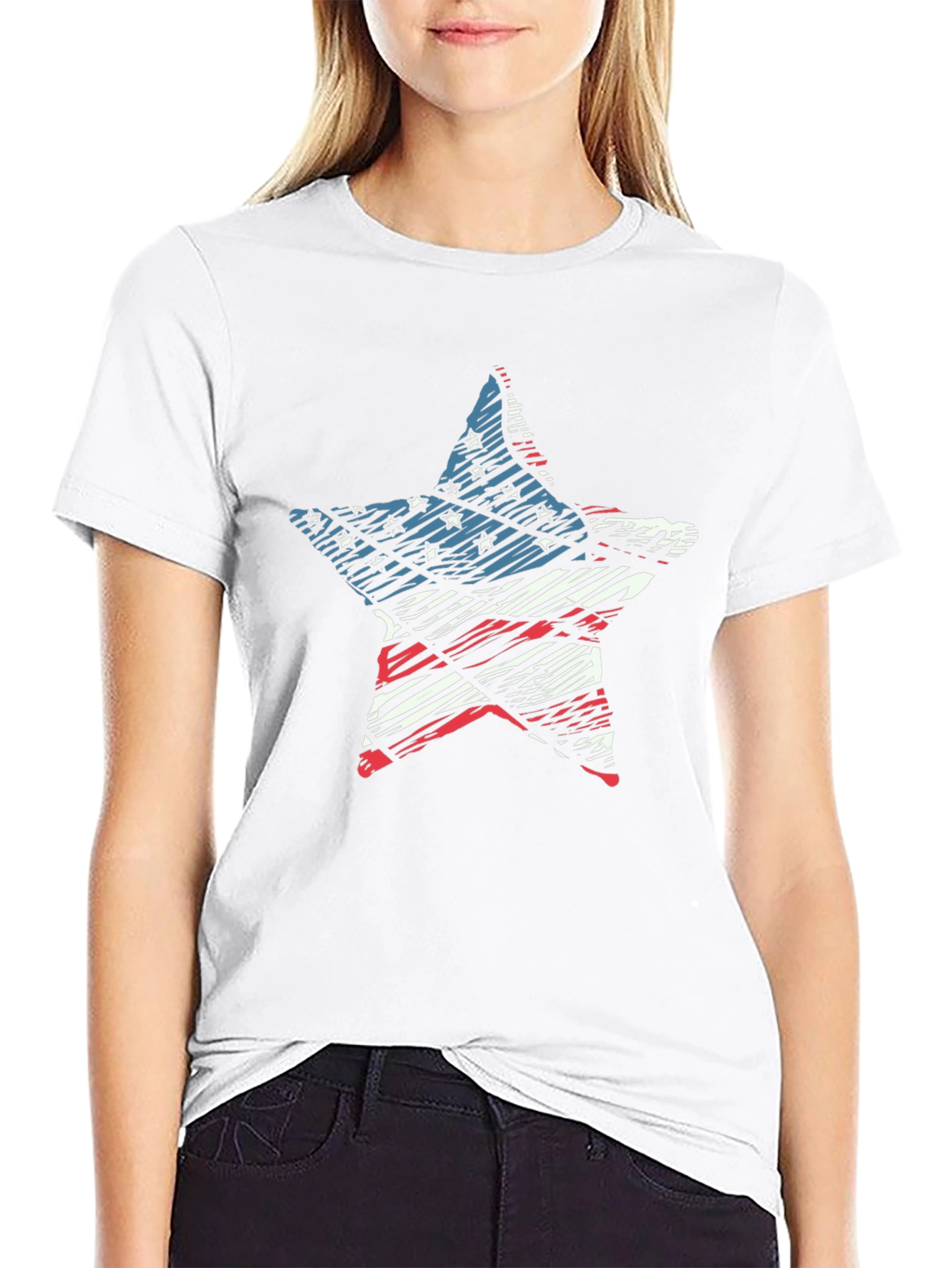 American Flag Star Graphic T-Shirt