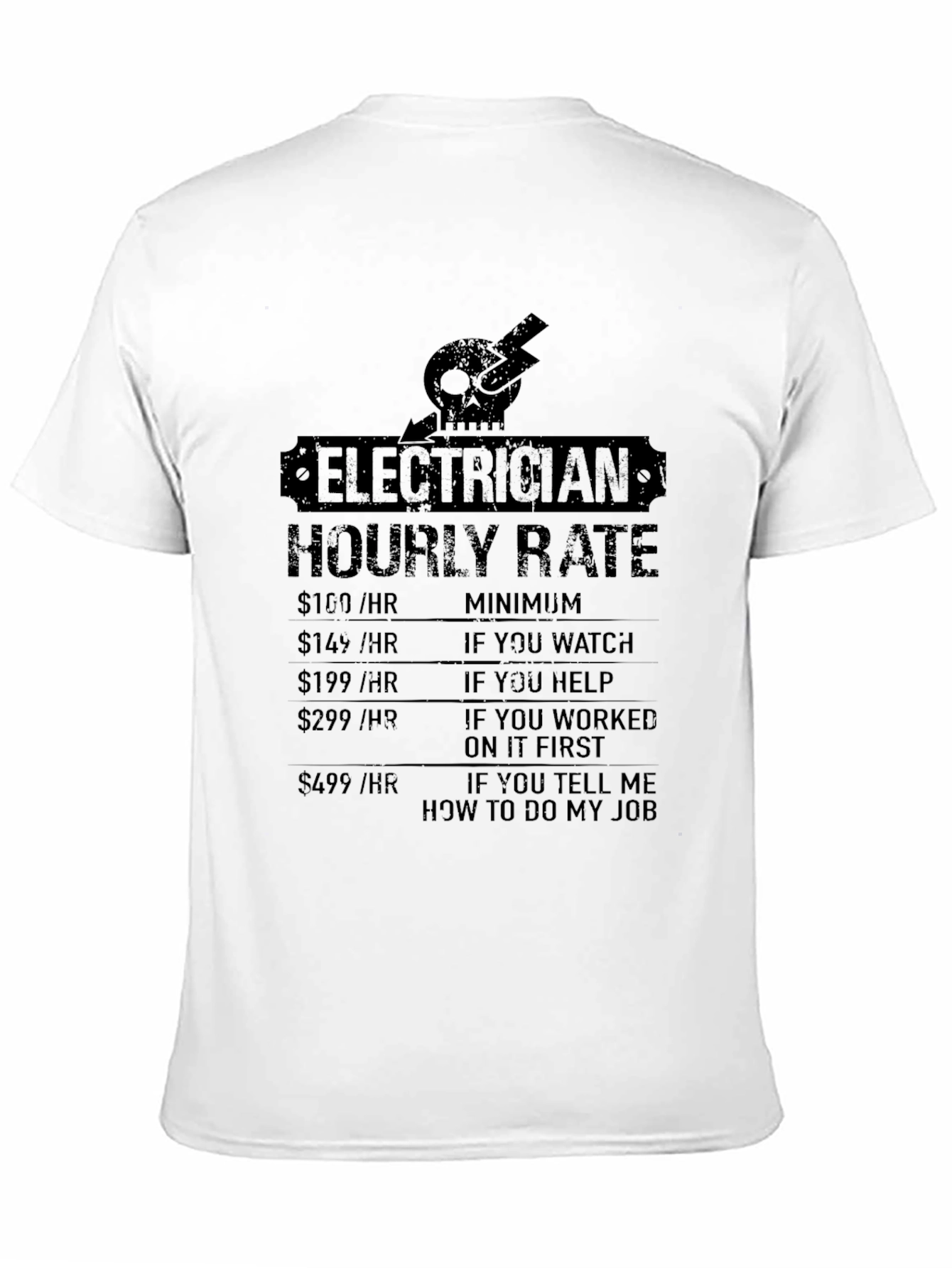 Electrician Hourly Rate Novelty T-Shirt