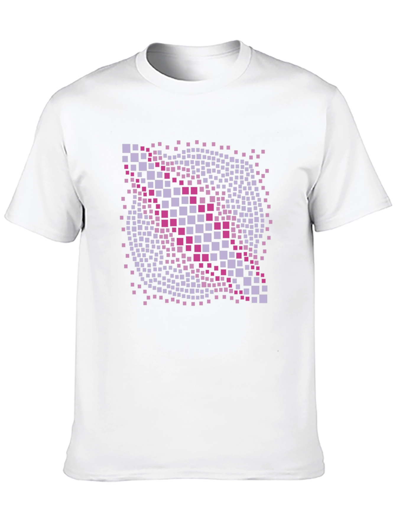 Geometric Pixel Art Graphic T-Shirt - Black