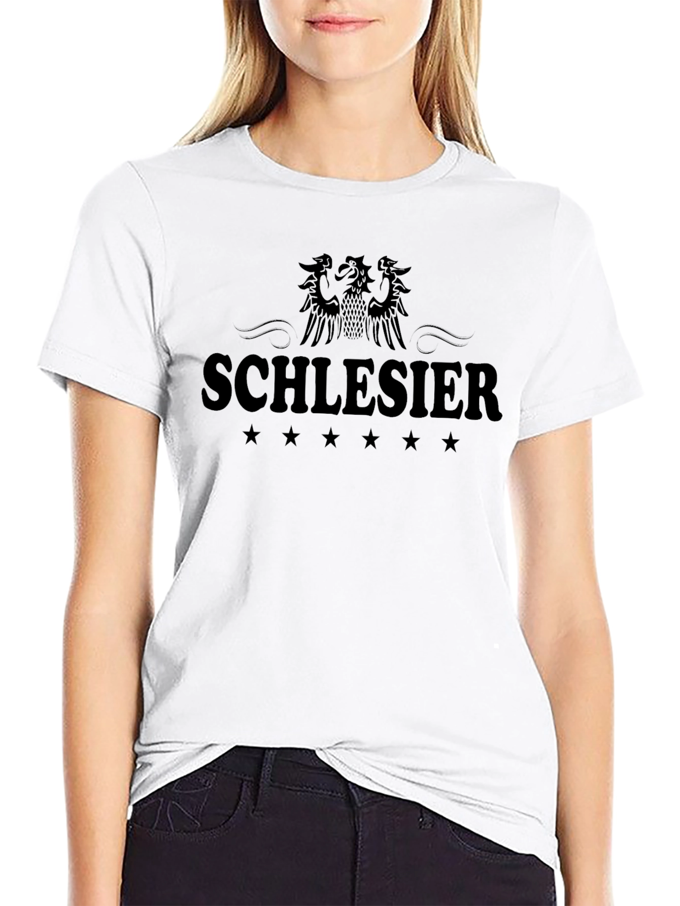 Schlesier Eagle Crest Black Graphic Tee