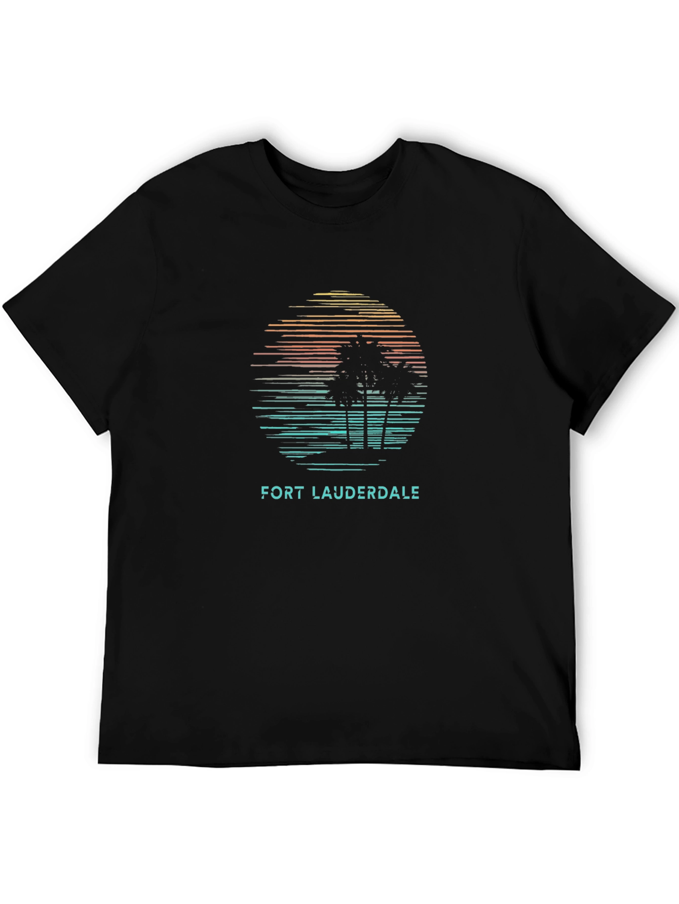 Fort Lauderdale Palm Tree Sunset Graphic Tee