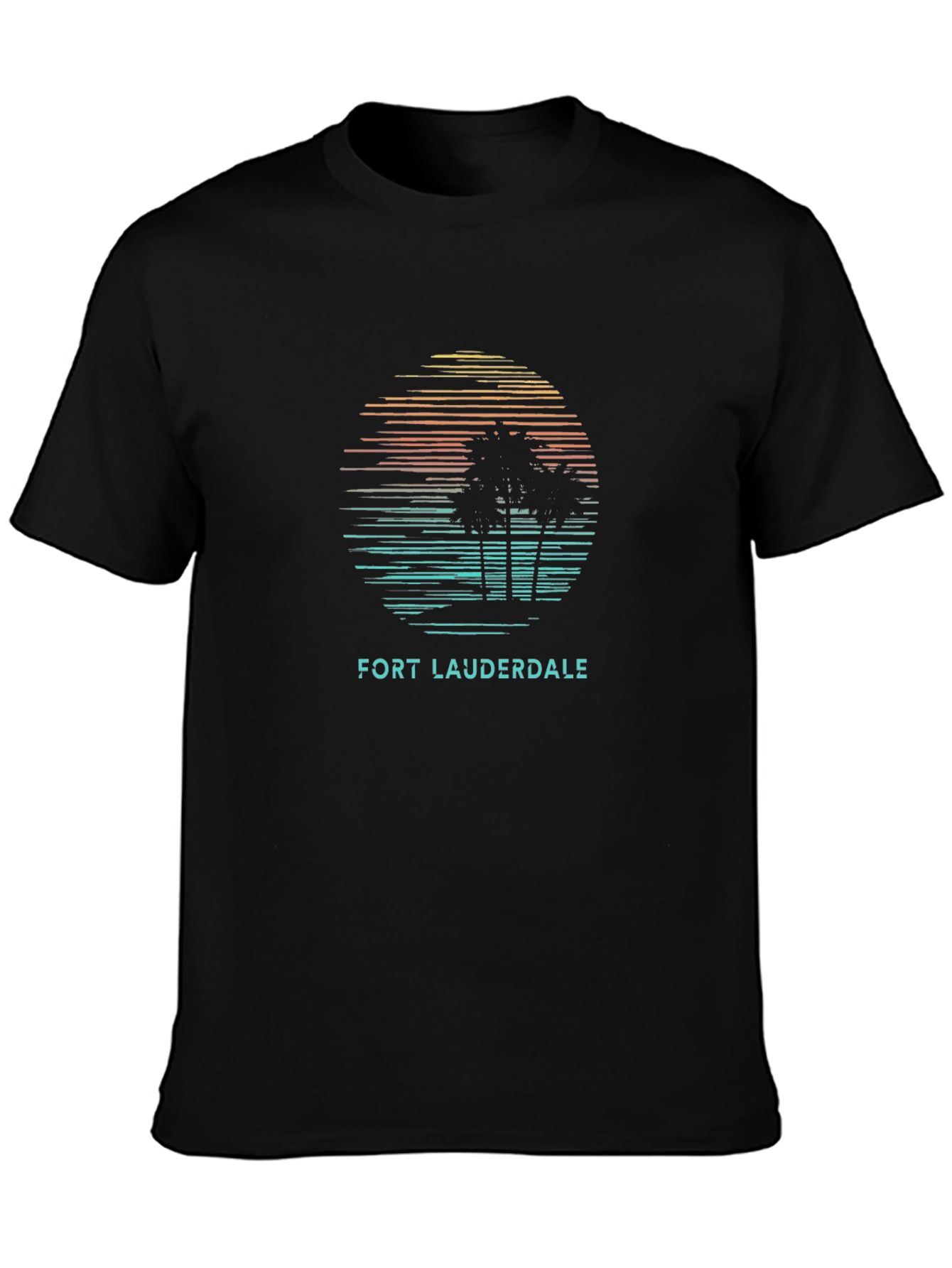 Fort Lauderdale Palm Tree Sunset Graphic Tee