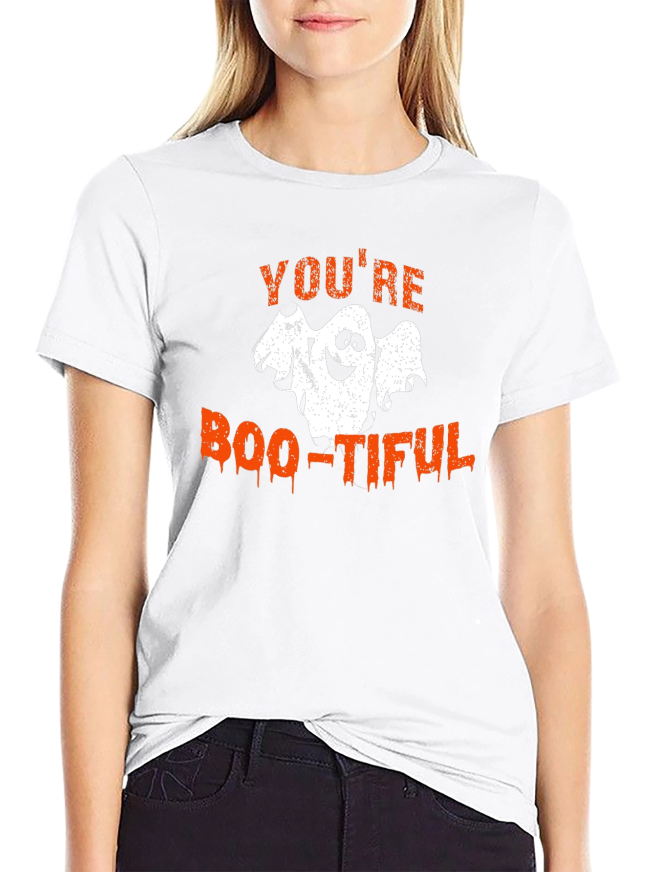 Boo-Tiful Ghost Graphic Tee - Halloween T-Shirt