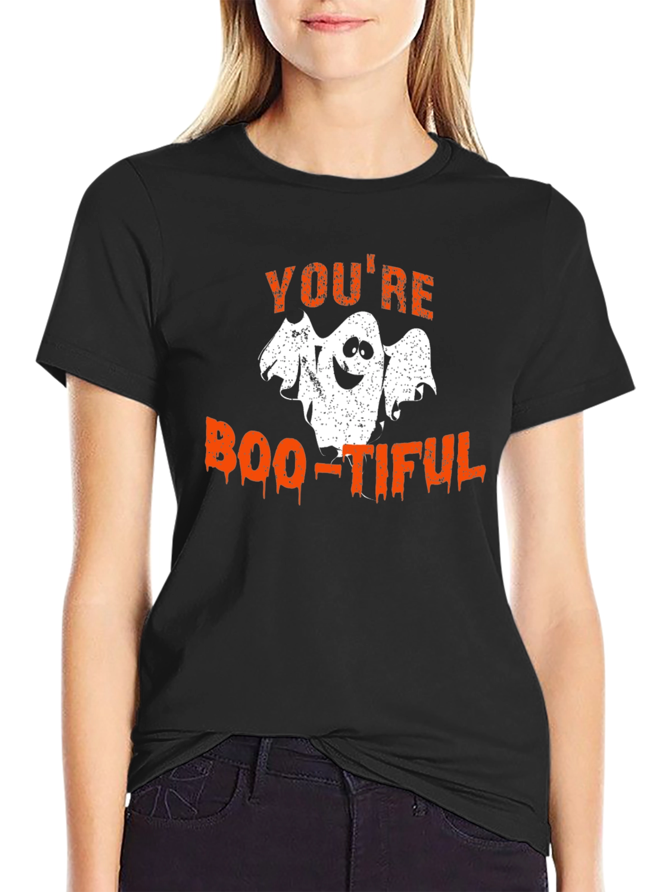 Boo-Tiful Ghost Graphic Tee - Halloween T-Shirt
