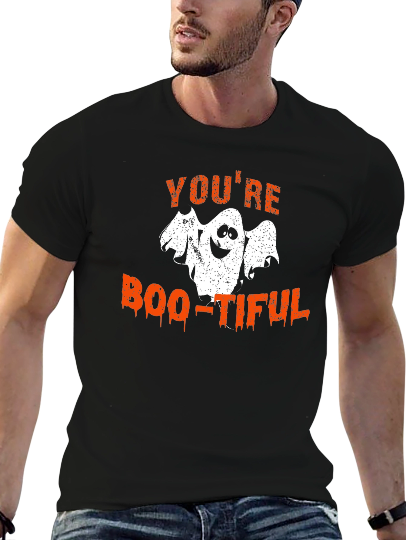 Boo-Tiful Ghost Graphic Tee - Halloween T-Shirt