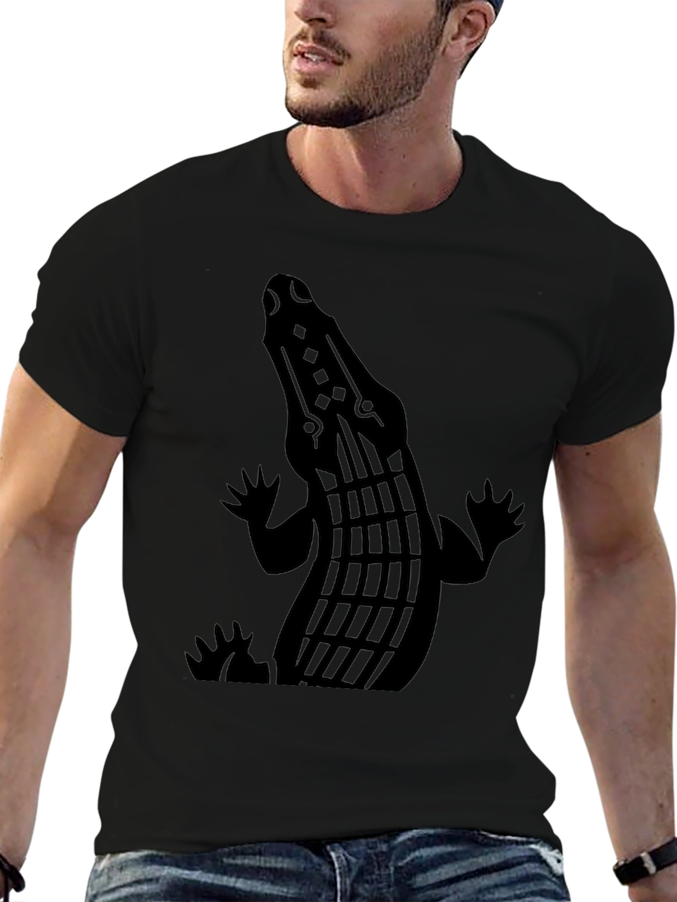 Crocodile Graphic Black T-Shirt