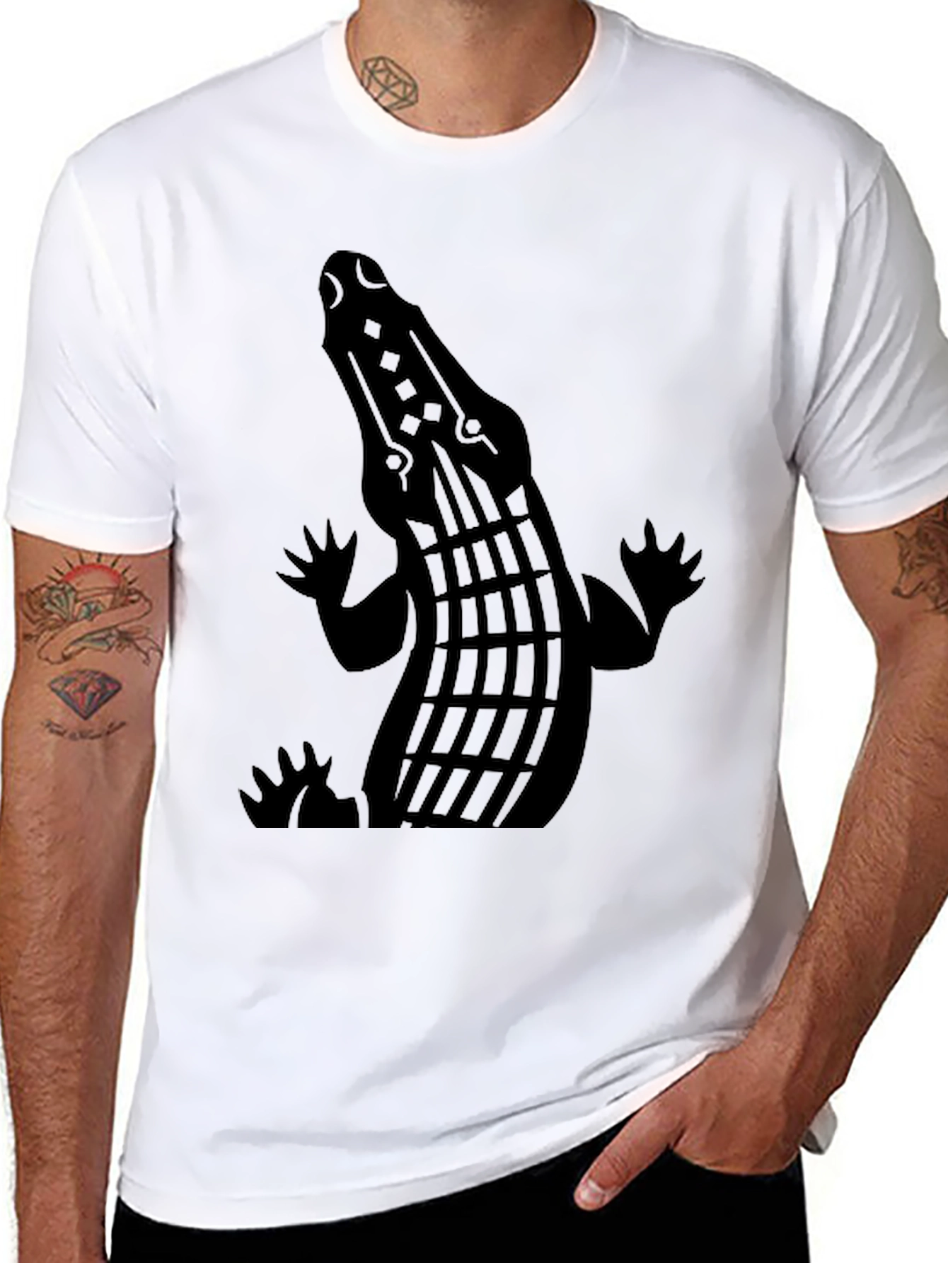 Crocodile Graphic Black T-Shirt