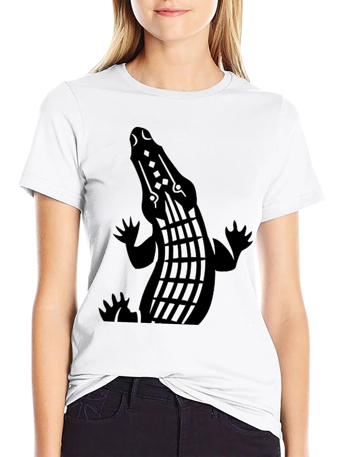 Crocodile Graphic Black T-Shirt