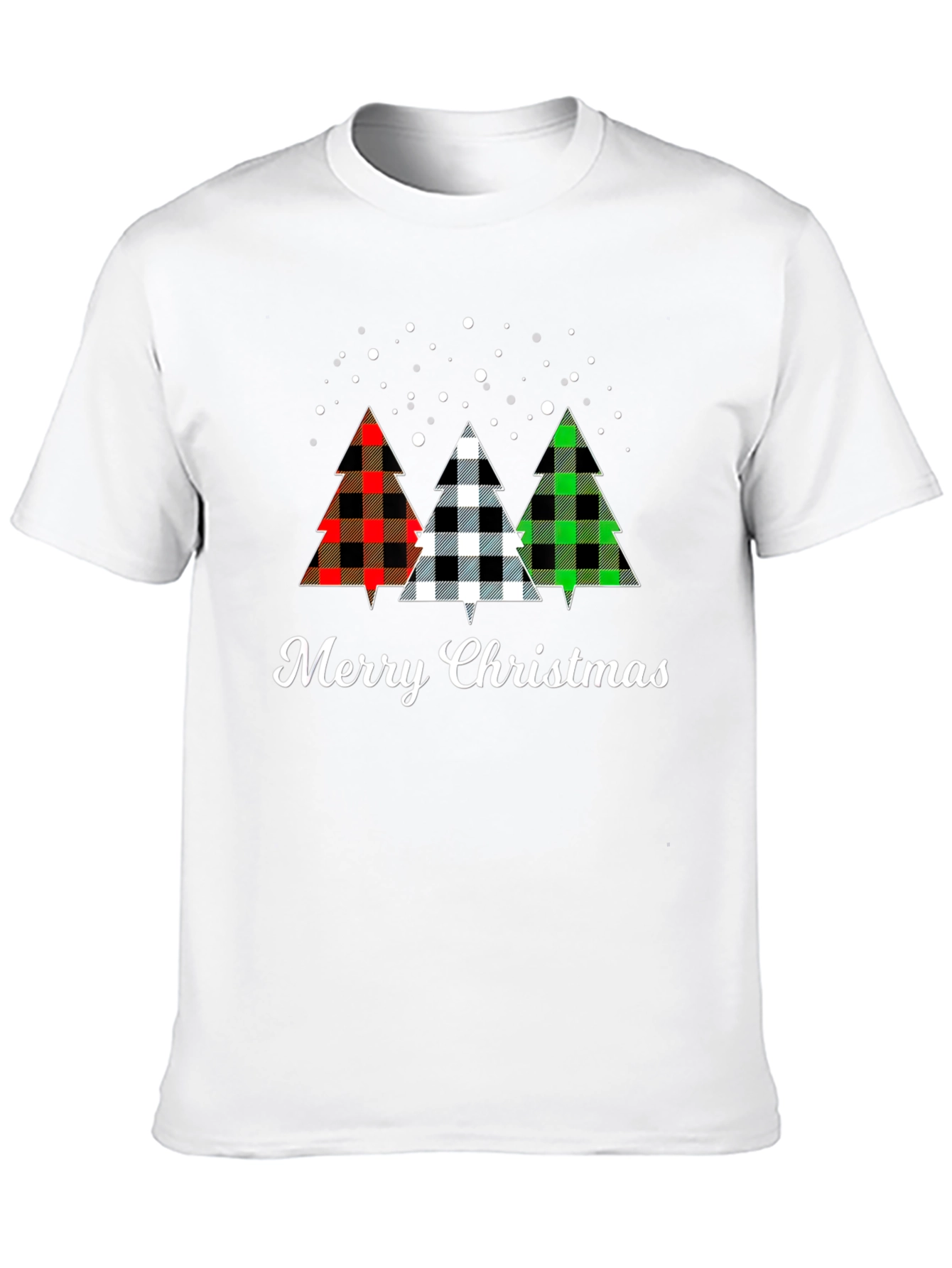 Merry Christmas Buffalo Plaid Tree Holiday T-Shirt