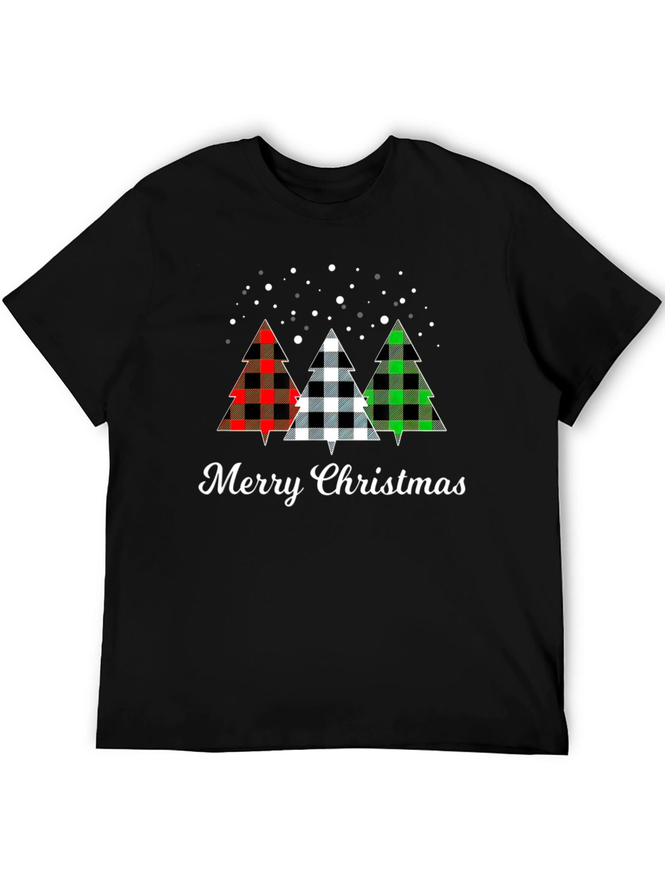 Merry Christmas Buffalo Plaid Tree Holiday T-Shirt