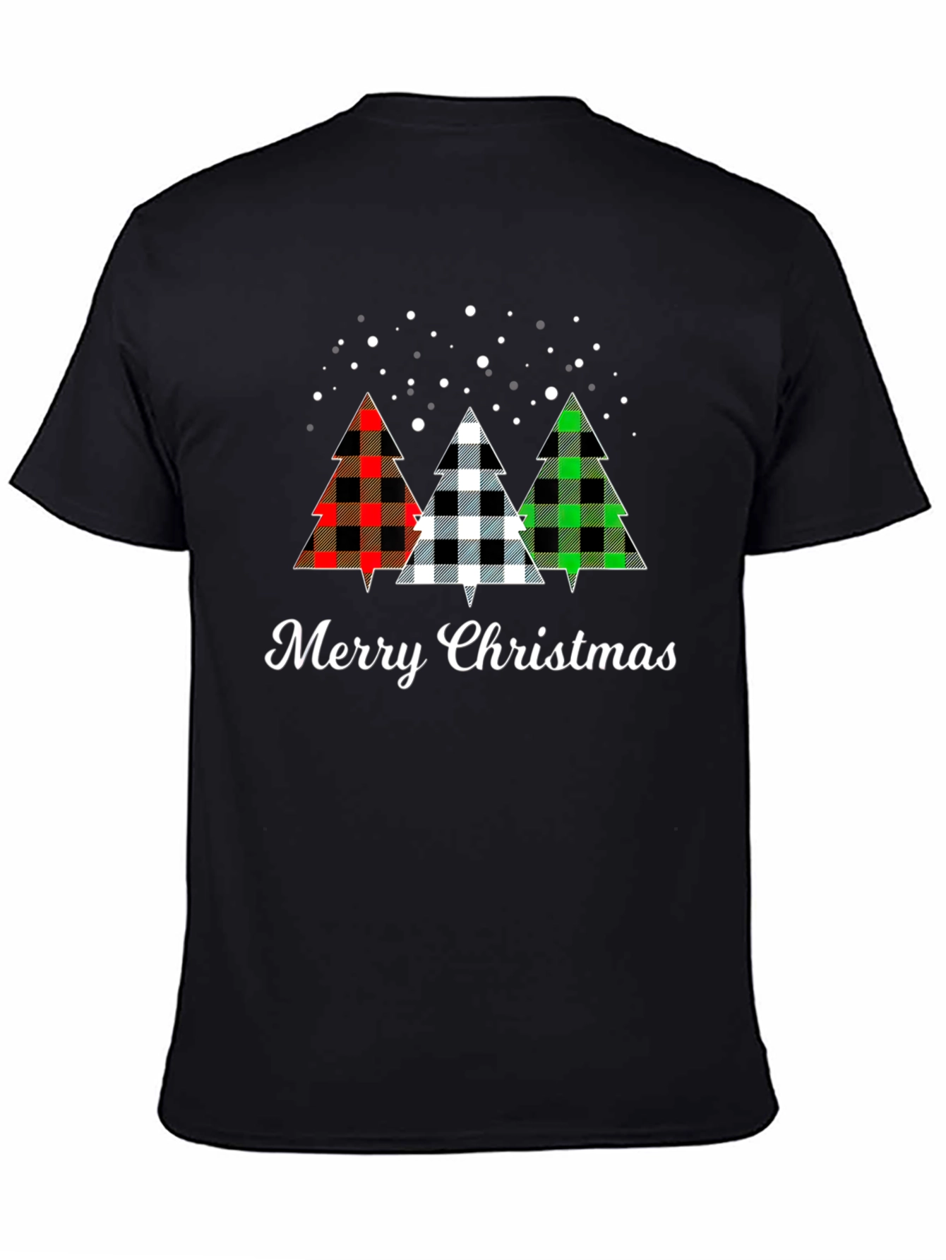 Merry Christmas Buffalo Plaid Tree Holiday T-Shirt