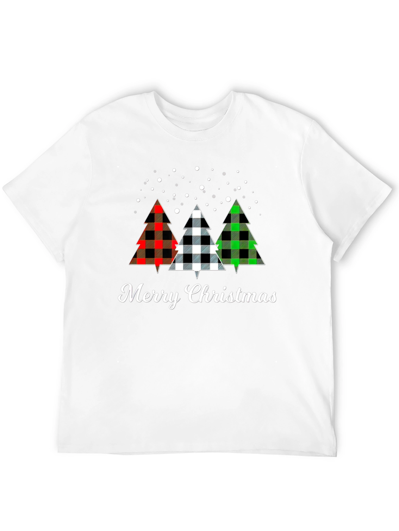 Merry Christmas Buffalo Plaid Tree Holiday T-Shirt
