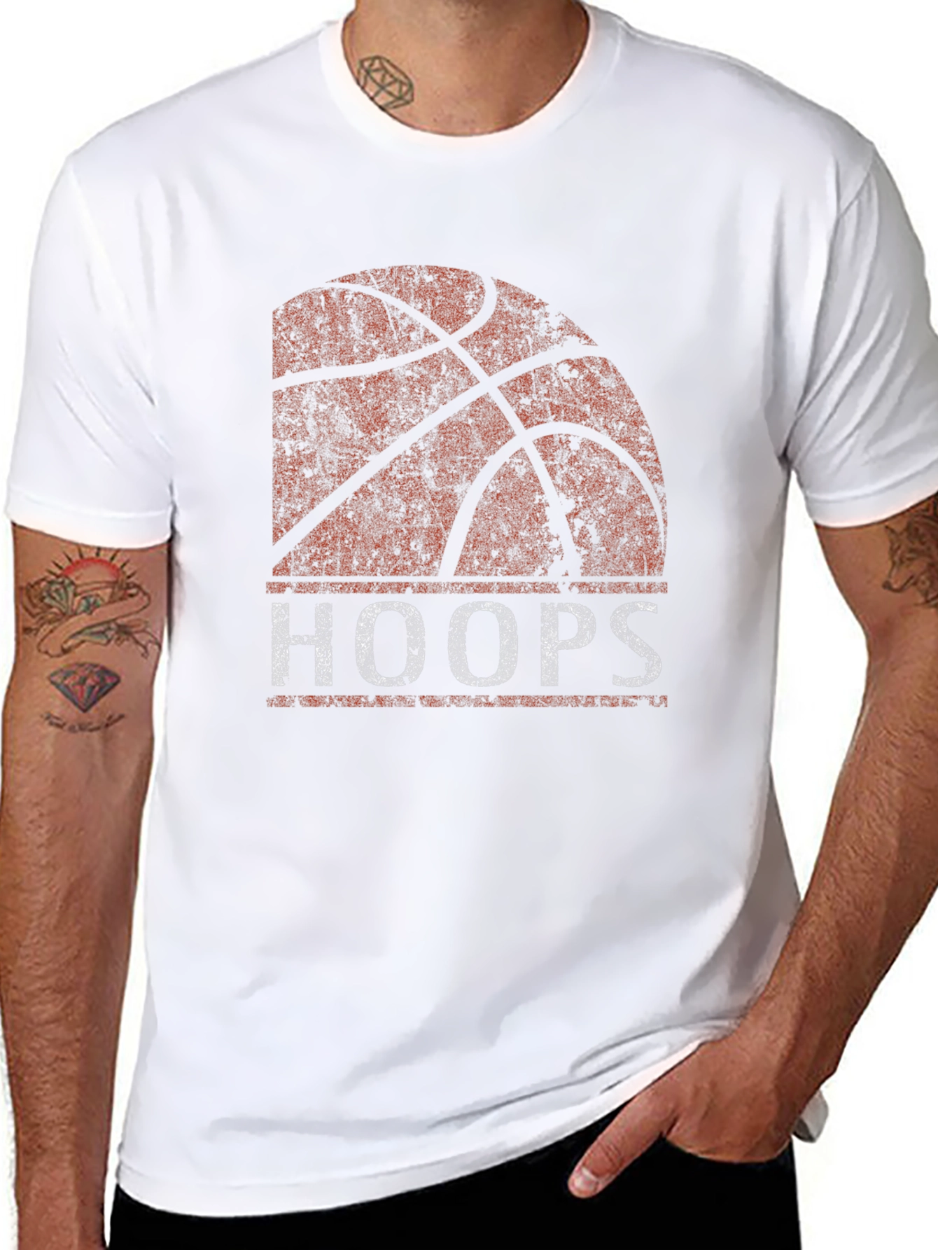 Hoops Basketball Graphic T-Shirt - Retro Style