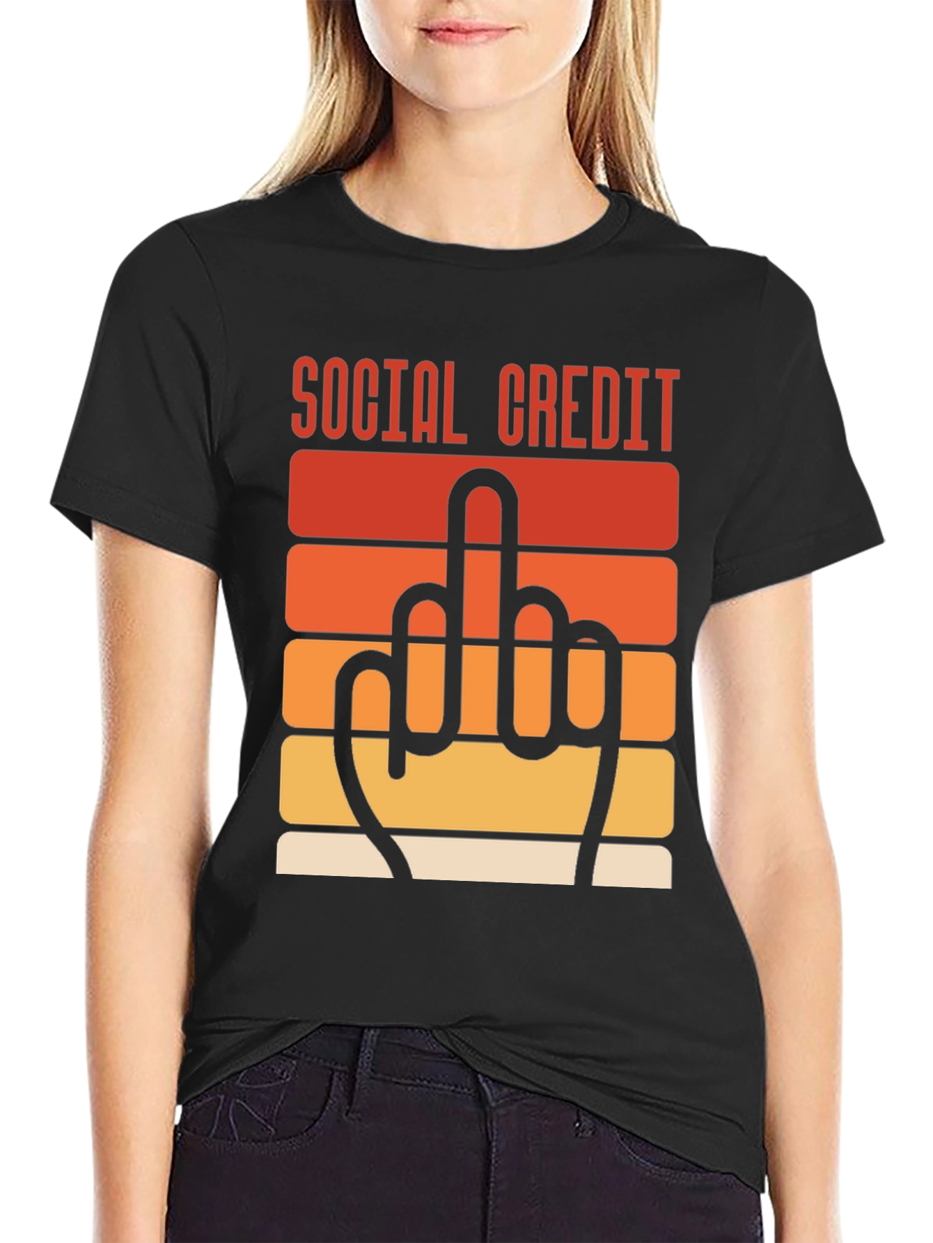 Social Credit Middle Finger T-Shirt